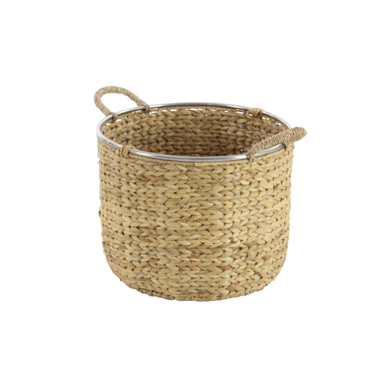 Seagrass Handmade Decorative and Functional Storage Basket with Handles - Set of 2 Light Brown - Roche River Decor