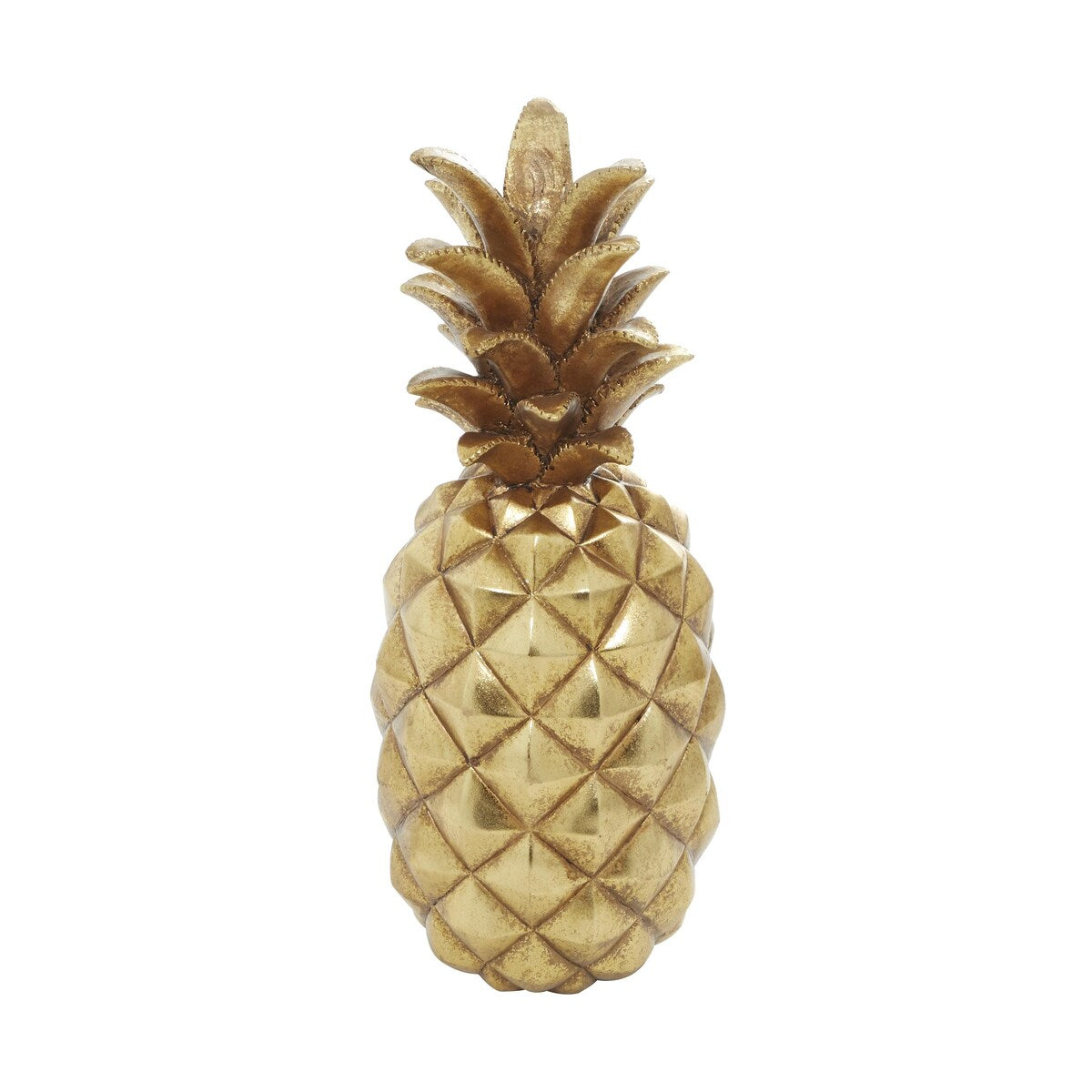 Polystone Fruit Pineapple Decorative Sculpture - Gold or Silver - Roche River Decor