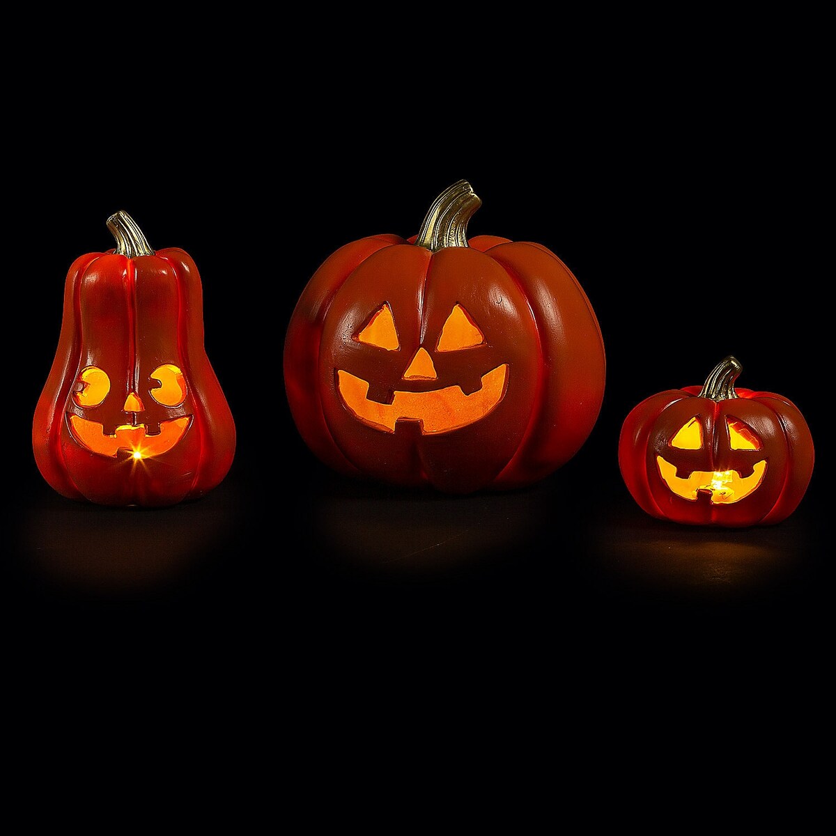 Light-Up Jack-O’-Lantern Halloween Decorations, Halloween, Home Decor, Home Accents, 3 Pieces