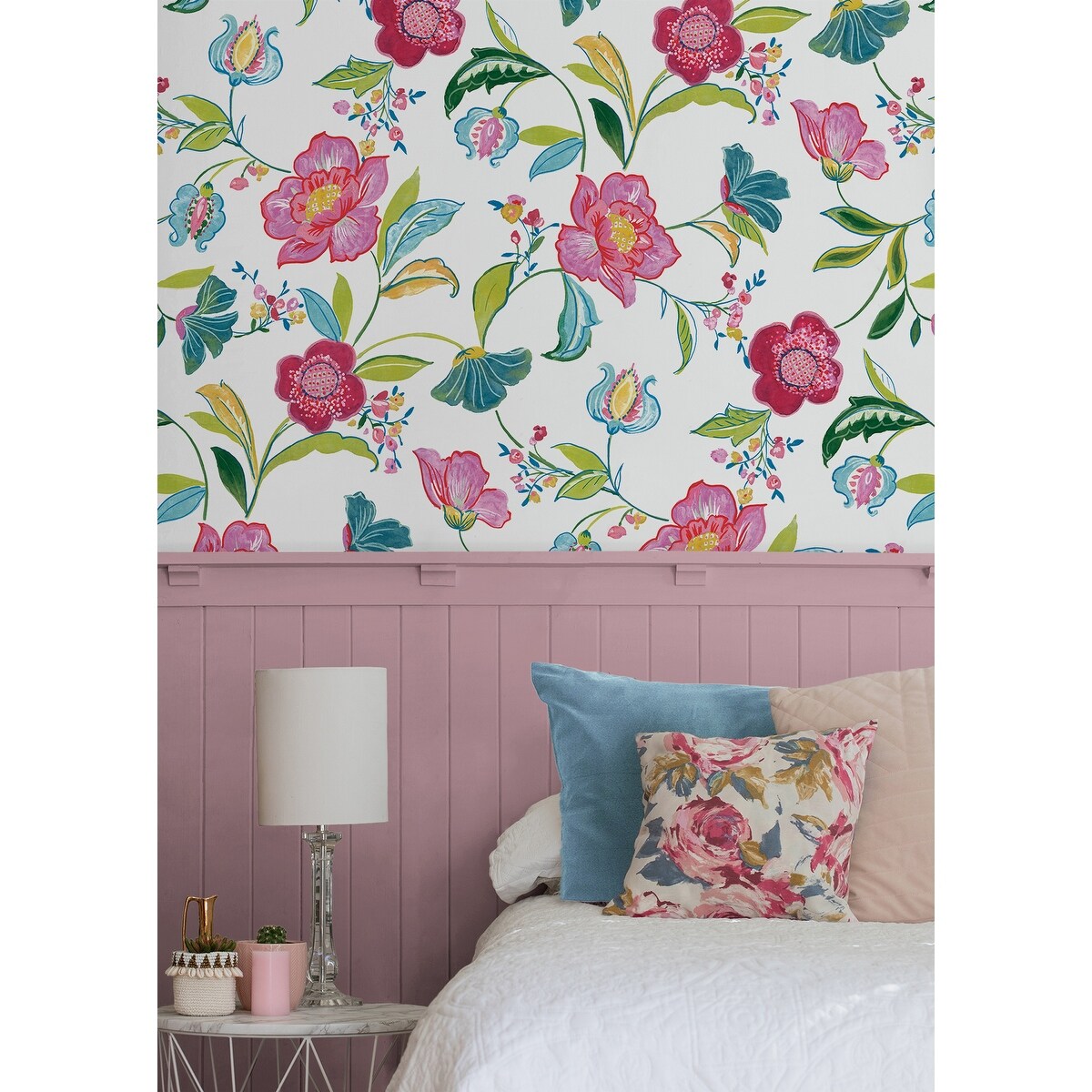 NextWall Painterly Floral Peel and Stick Wallpaper