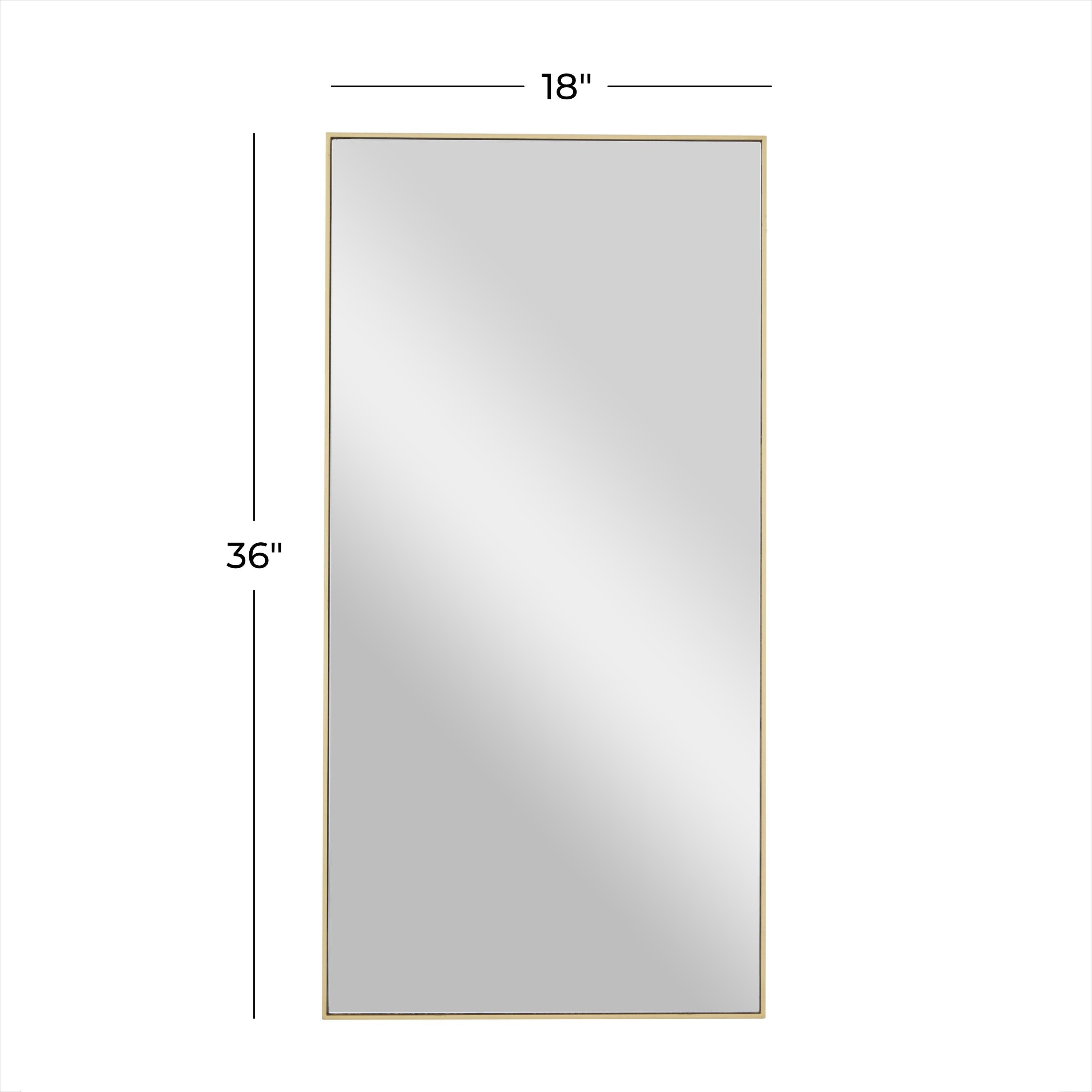 Wood Room Wall Mirror with Thin Minimalistic Frame - Black, White or Gold - Roche River Decor