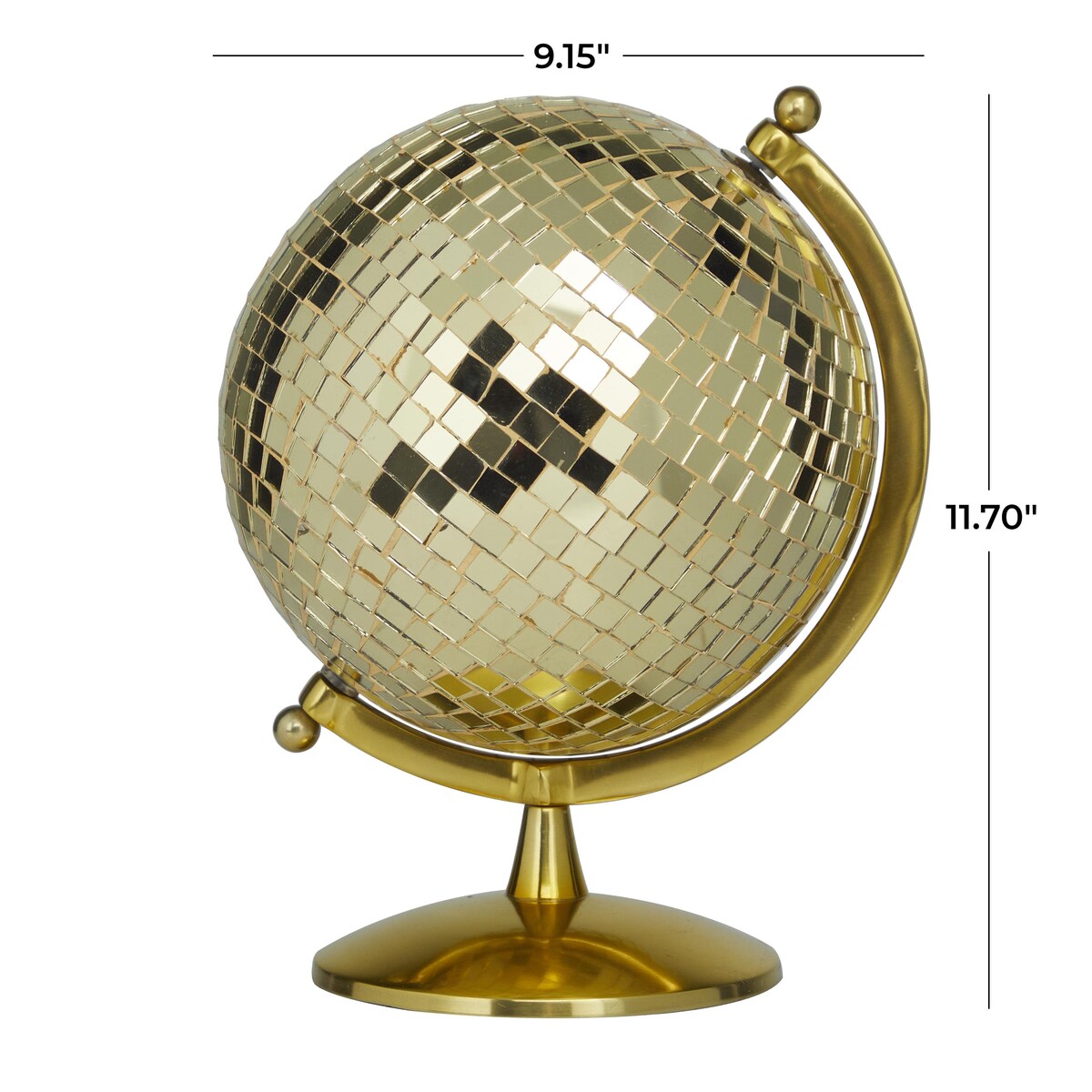 Stainless Steel Metal Disco Ball Style Globe - Silver or Gold - The Novogratz