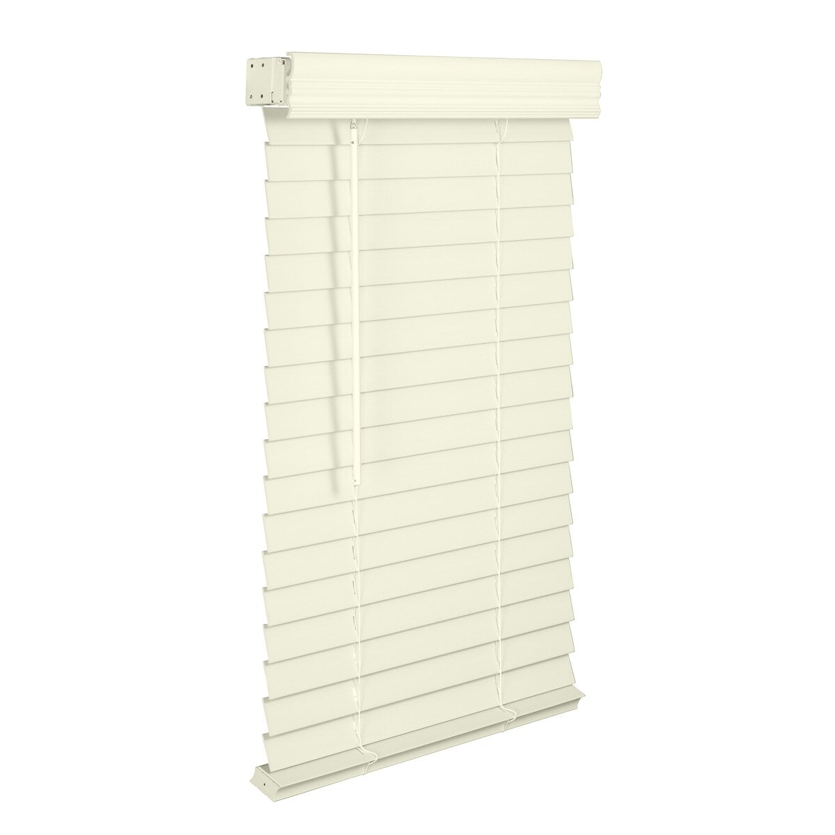 2 Cordless Faux Wood Blind - Smooth Alabaster