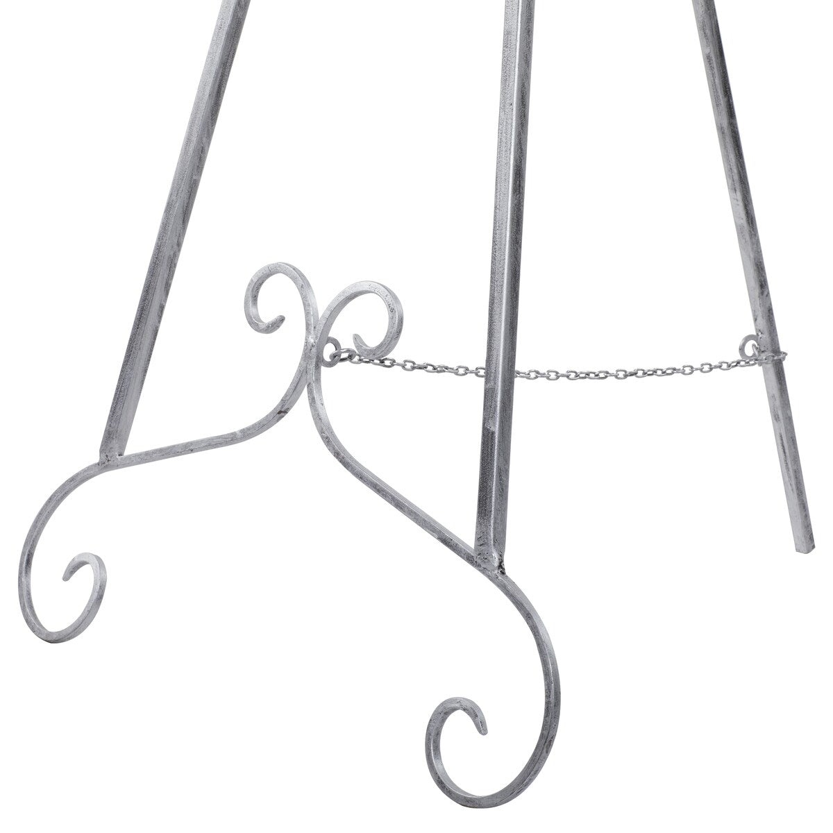 Metal Scroll Large Adjustable 3 Tier Display Easel with Chain Support - Gold, Gray or Silver - Roche River Decor