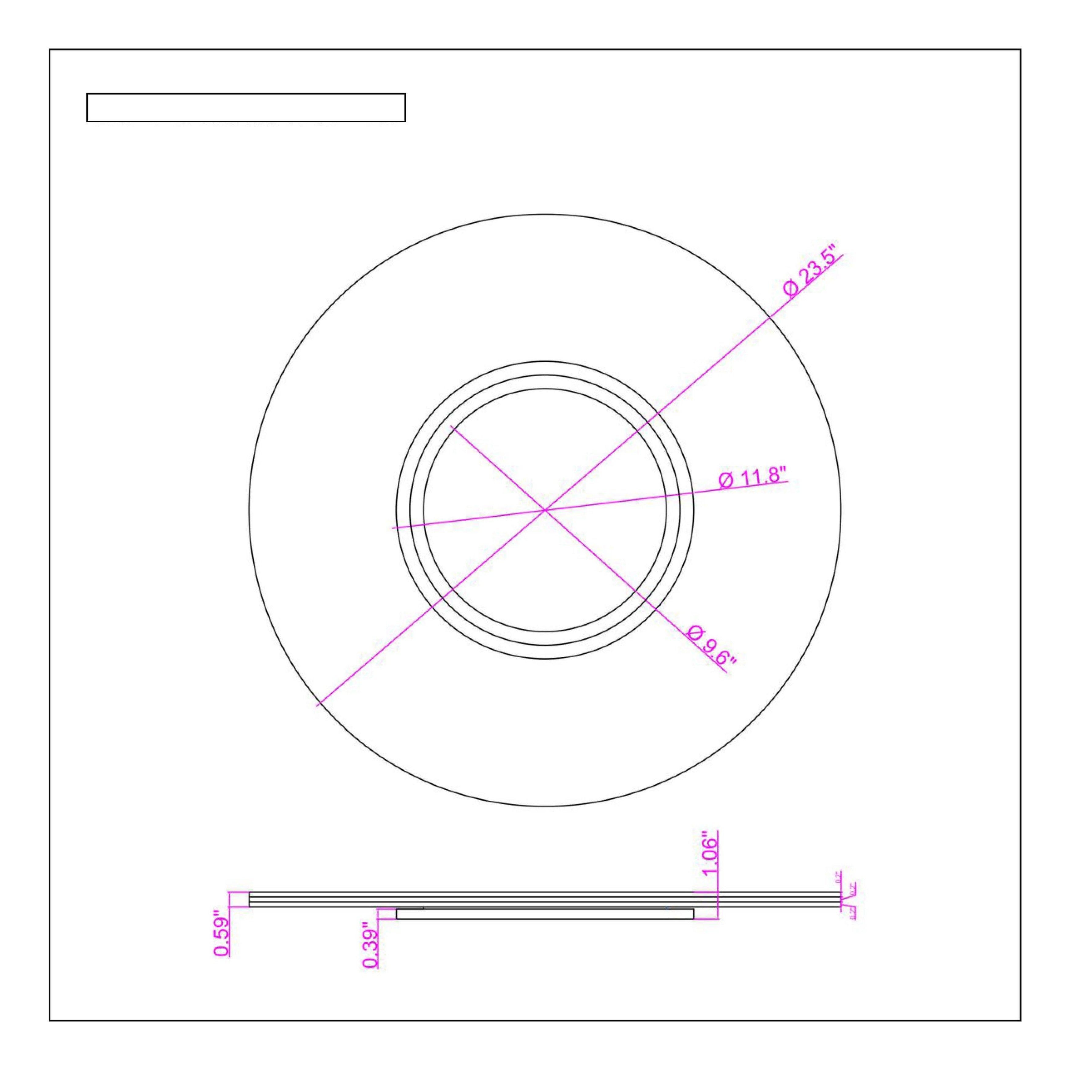 Somette Sandwich Glass 24-inch Lazy Susan - 24 round