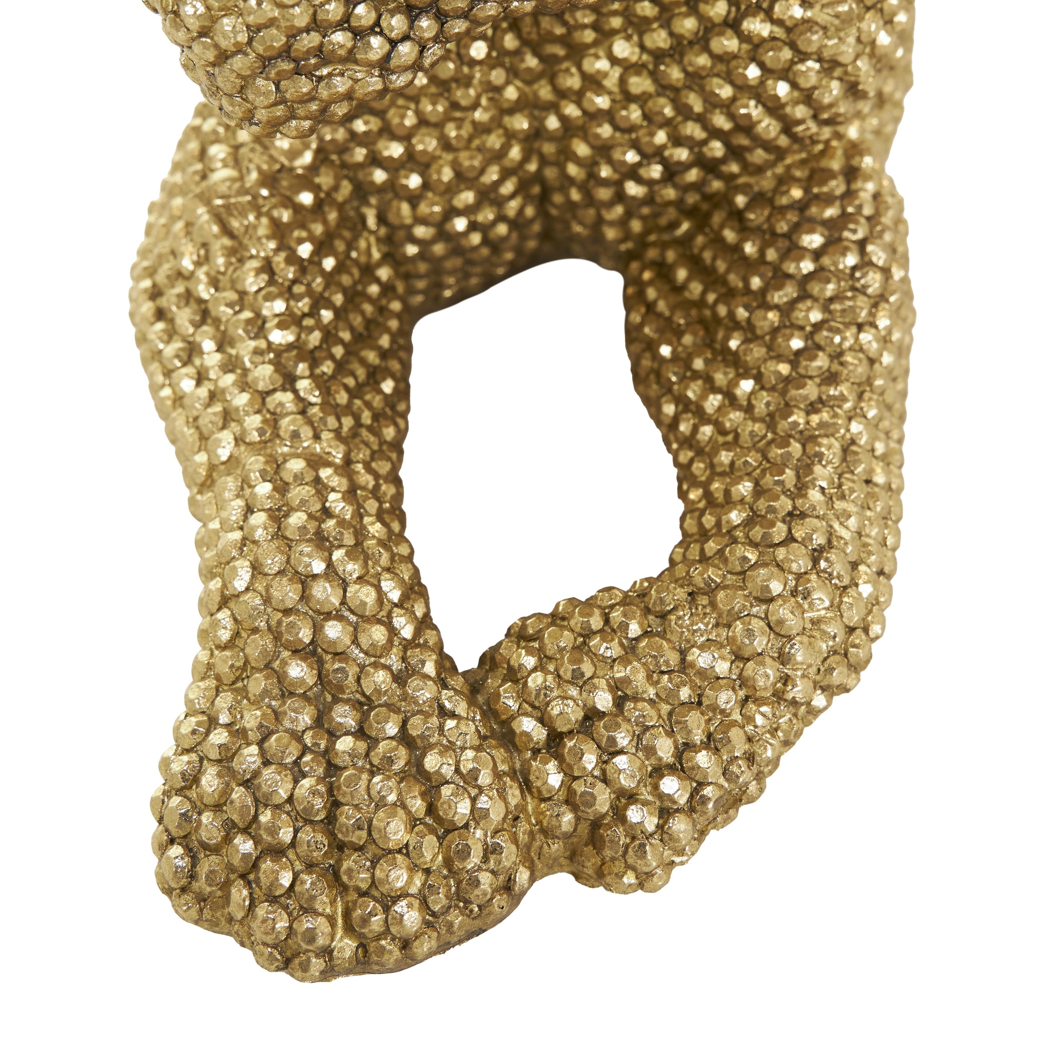 Polystone Leopard Decorative Sculpture with Carved Faceted Diamond Exterior - Black, White, Gold or Silver - Roche River Decor