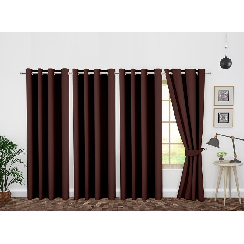 Polyester Insulated Blackout Curtains by Ample Decor- 4 Panels