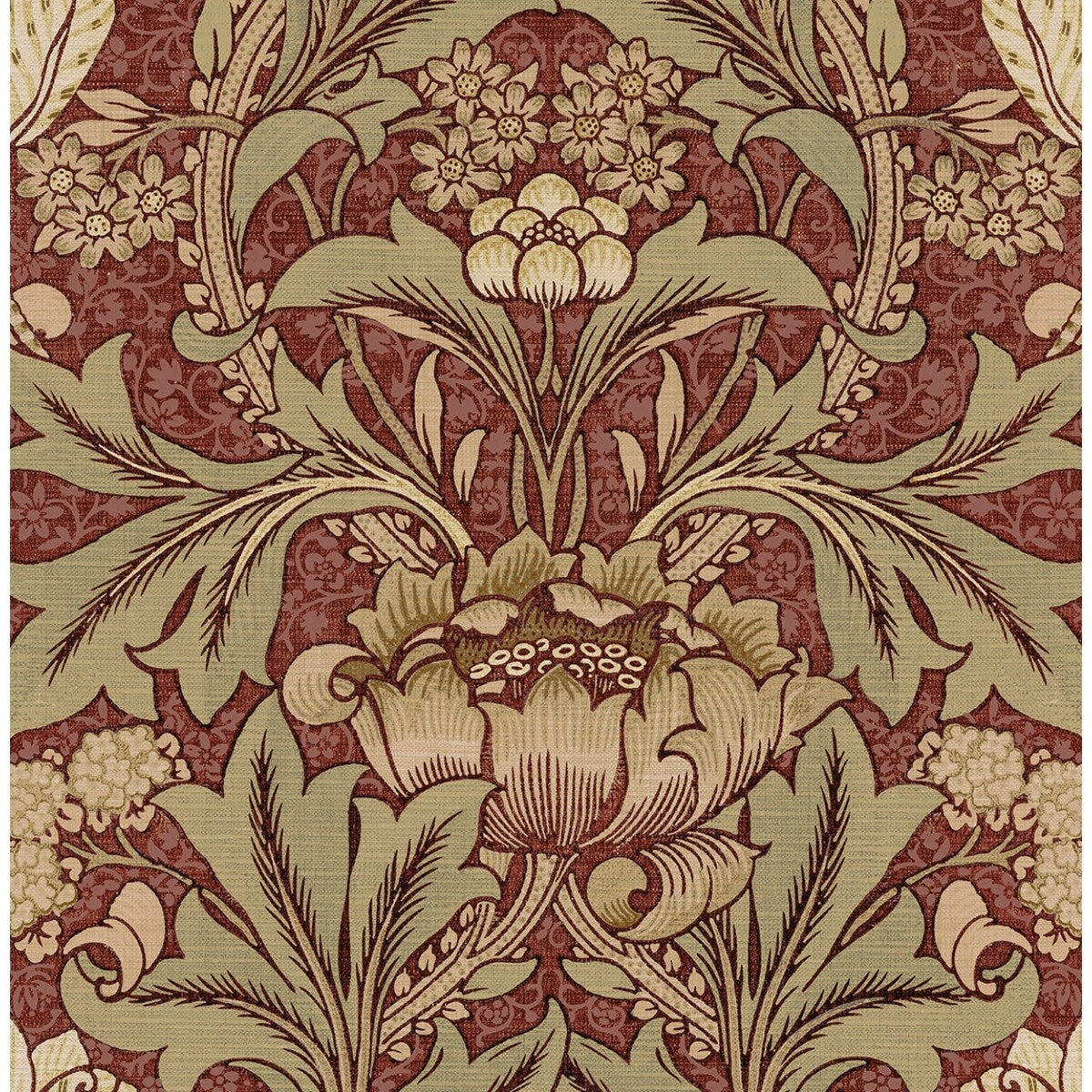 Seabrook Designs Acanthus Floral Prepasted Wallpaper