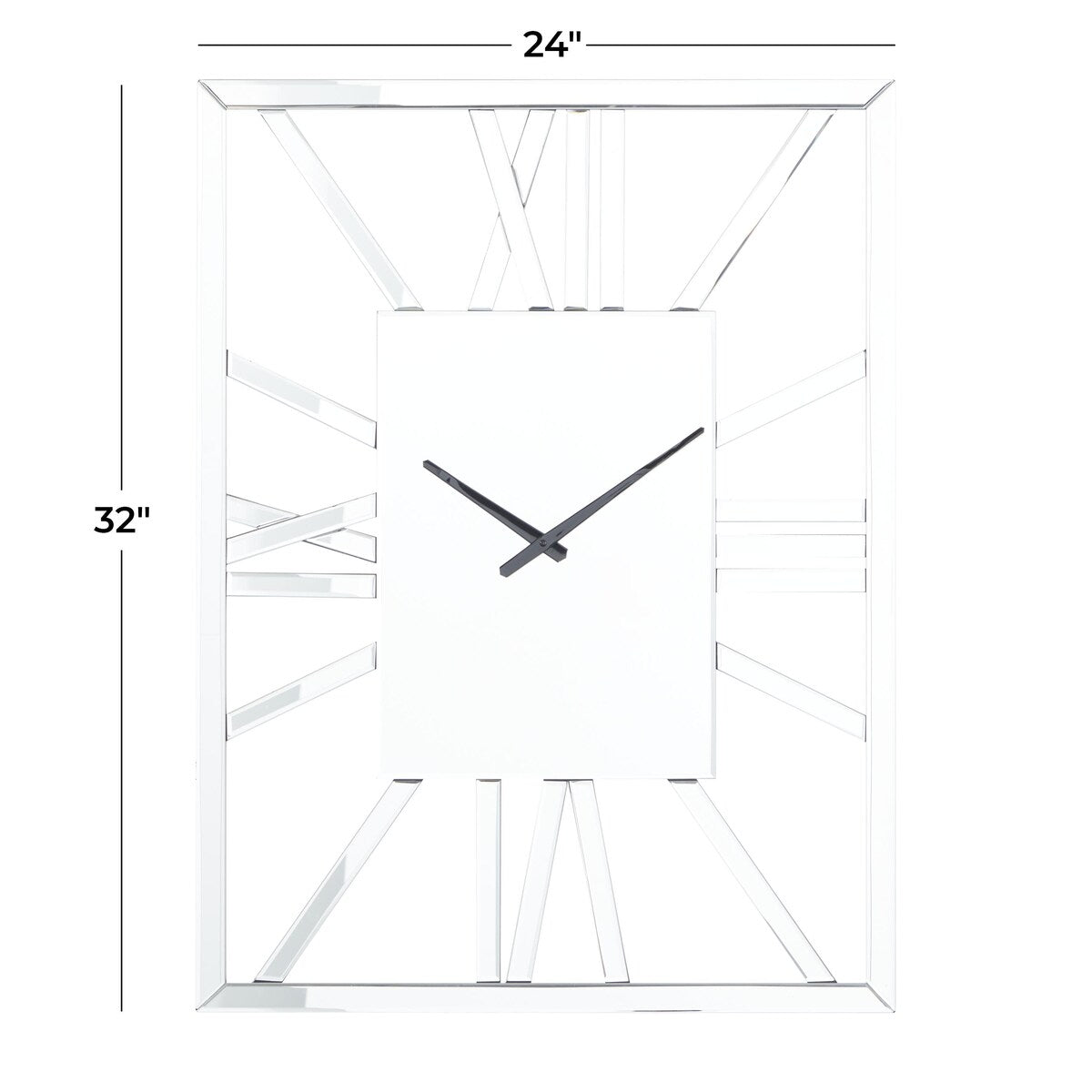 Glass Decorative Wall Clock - Silver - Roche River Decor