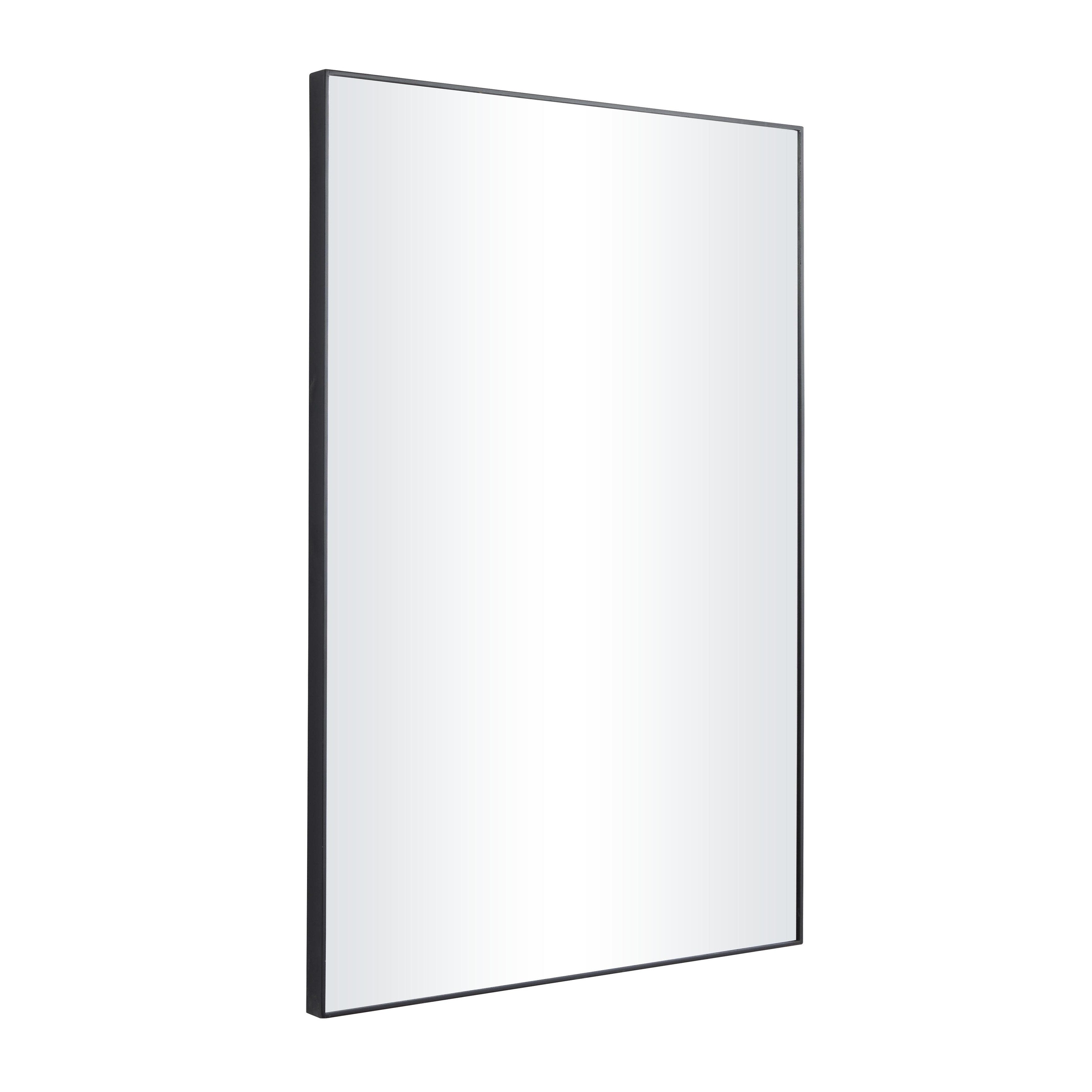 Wood Room Wall Mirror with Thin Minimalistic Frame - Black, White or Gold - Roche River Decor