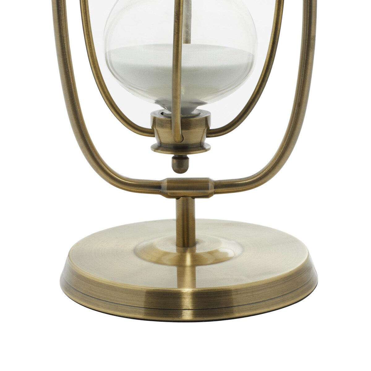 Glass Hourglass Sand Timer with Rotating Stand - Brass - Roche River Decor