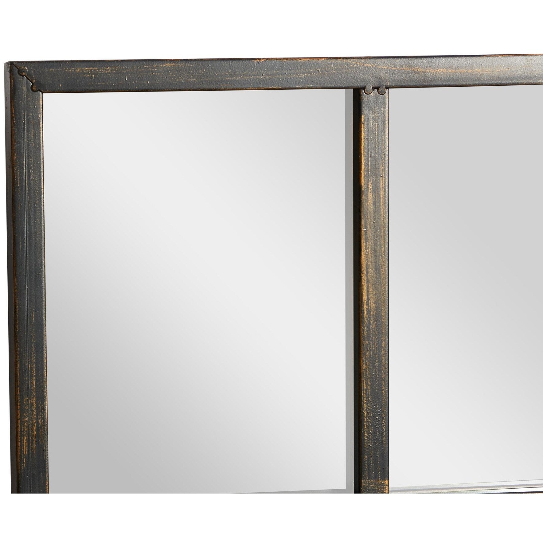 Metal Window Pane Inspired Grid Room Wall Mirror - Copper, Brown, Black - Roche River Decor