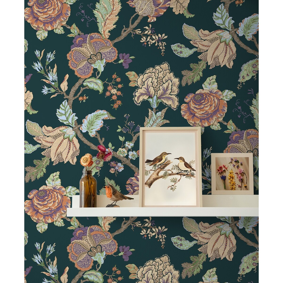 NextWall Kianna Jacobean Peel and Stick Wallpaper