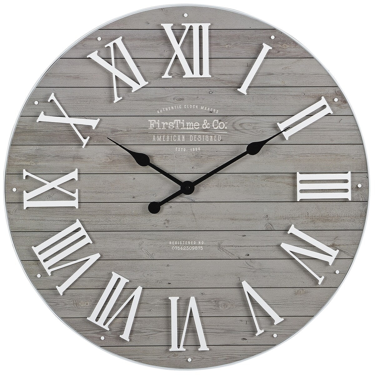 FirsTime & Co. Emmett Farmhouse Shiplap 27-in. Round Wall Clock