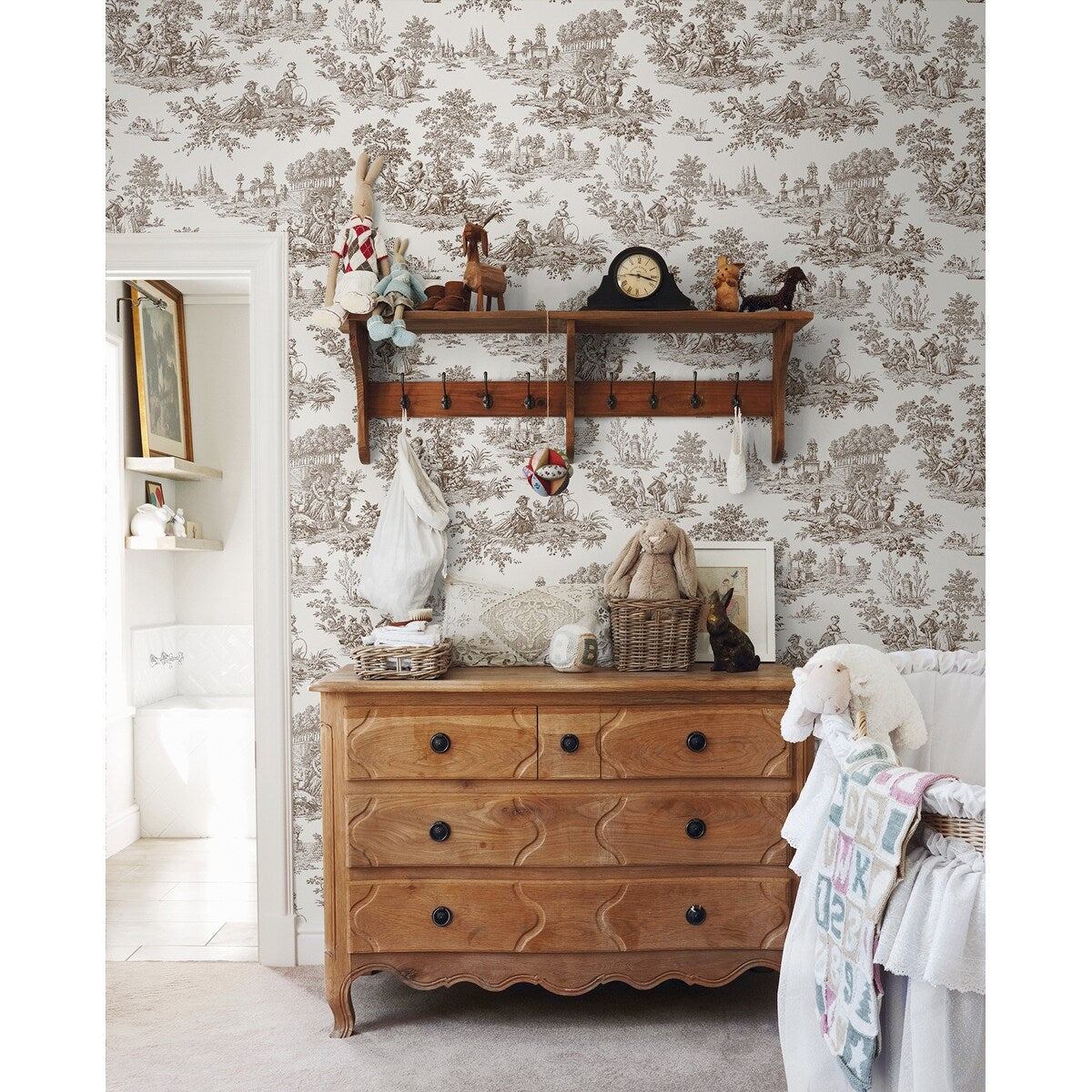 NextWall Chateau Toile Peel and Stick Wallpaper