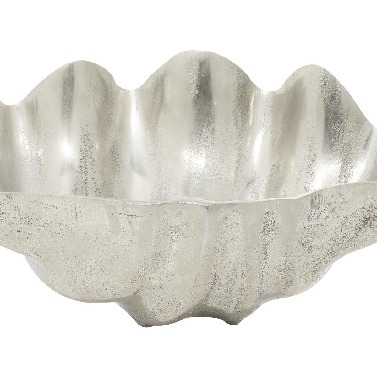 Aluminum Metal Shell Shell Decorative Decorative Bowl - Silver - Roche River Decor