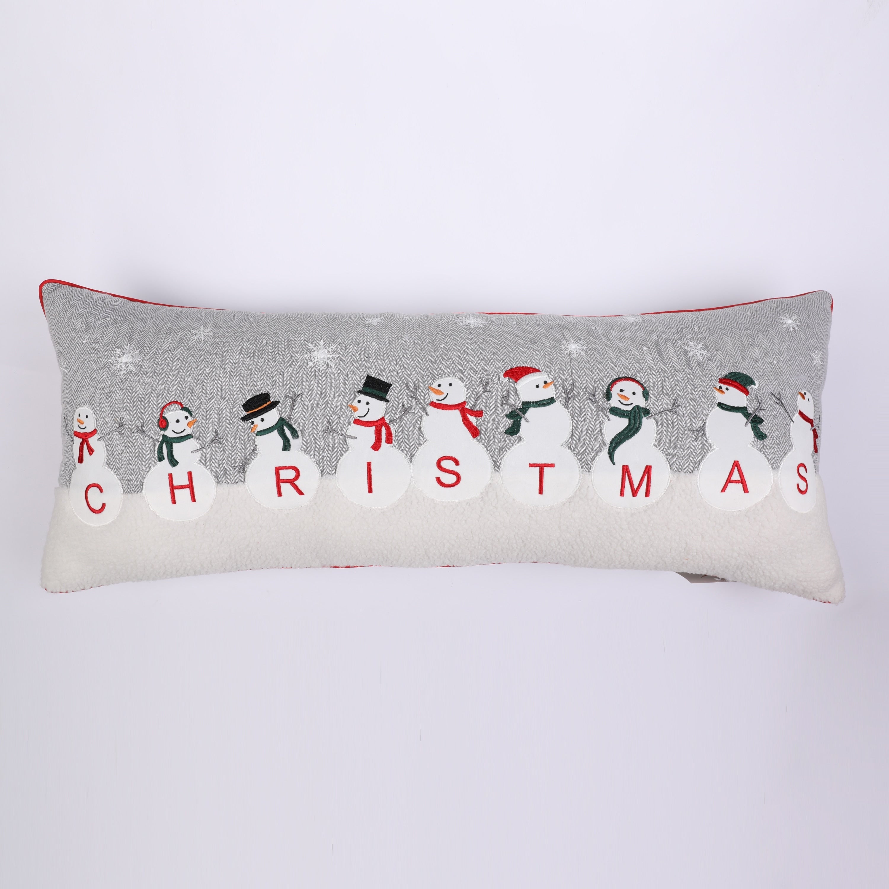 Christmas Snowmen Lumbar Throw Pillow