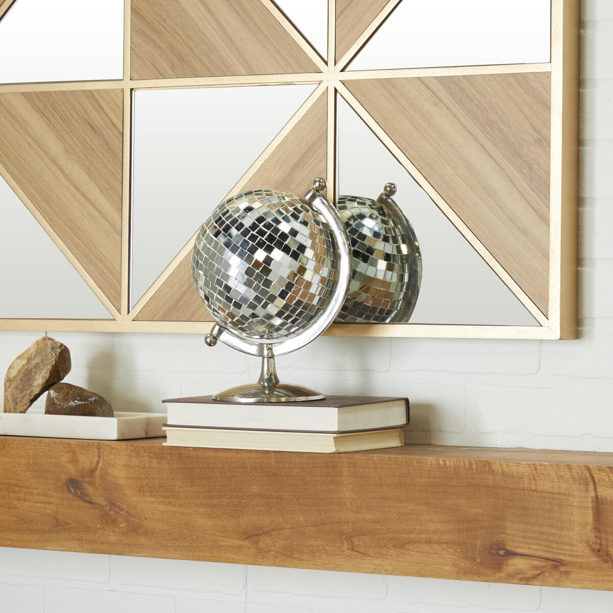 Stainless Steel Metal Disco Ball Style Globe - Silver or Gold - The Novogratz