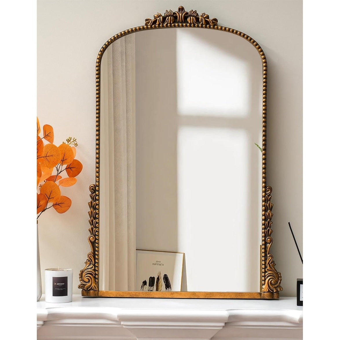 Vintage Baroque Arch Wall Mirror - 39.4×28.3