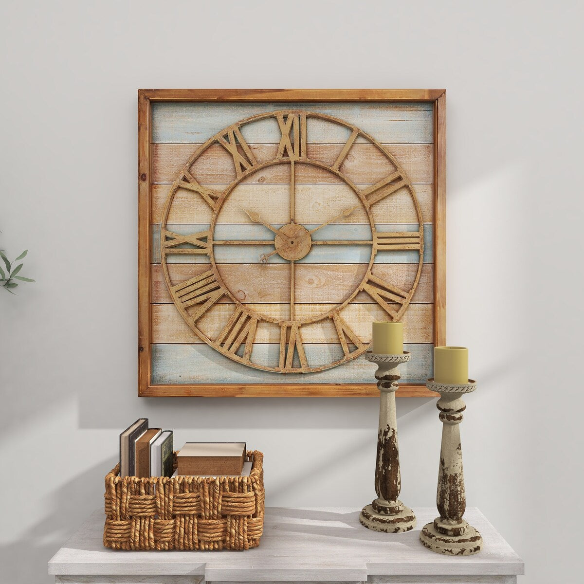 Metal Decorative Wall Clock - Brown - Roche River Decor