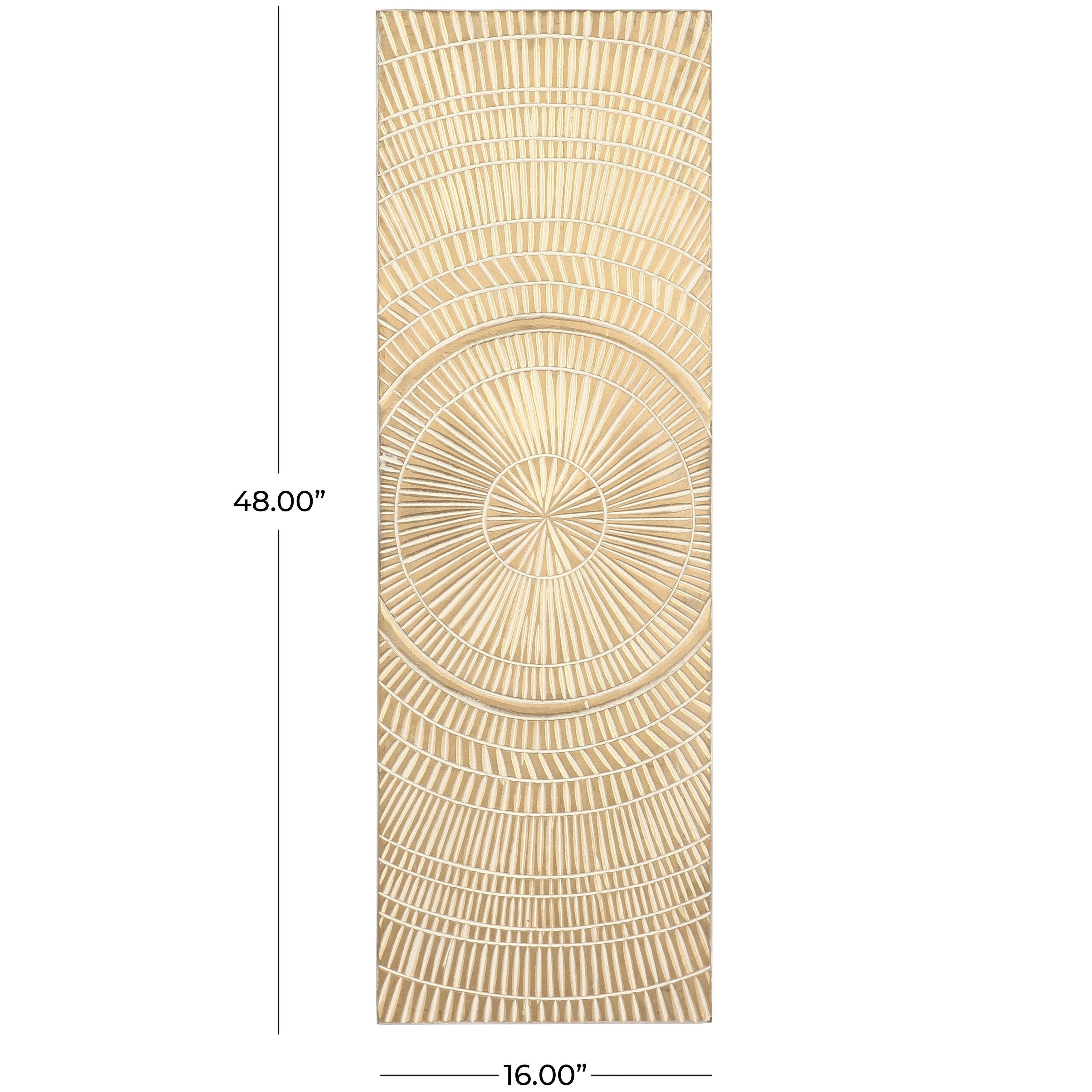 Wood Geometric Handmade Intricately Carved Radial Home Wall Decor - Gold - Roche River Decor