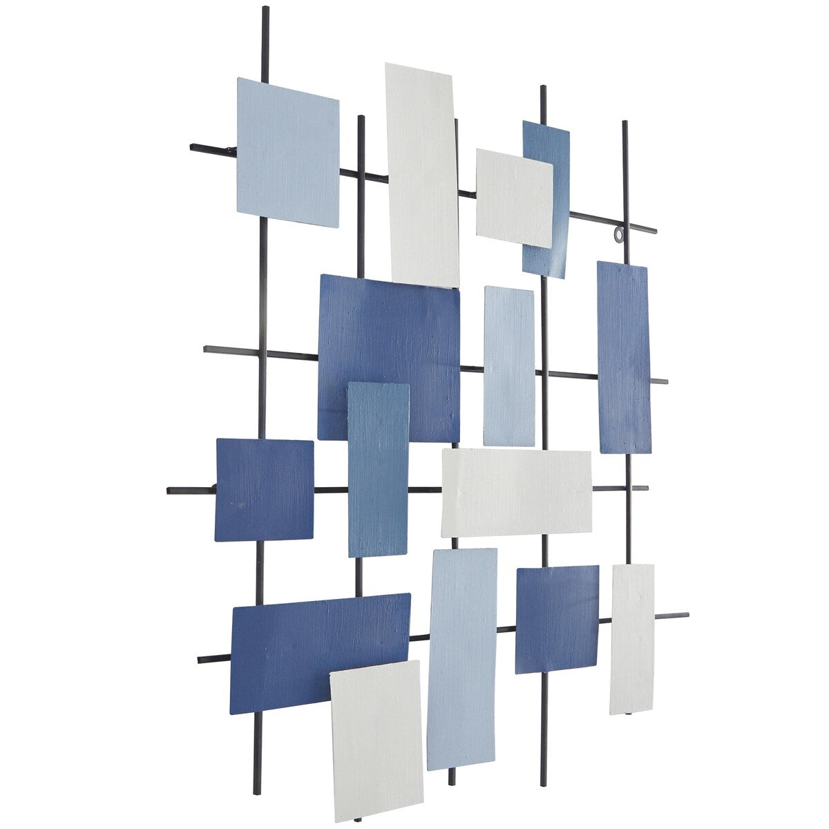 Metal Geometric Overlapping Various Shapes Home Wall Decor - Blue - CosmoLiving by Cosmopolitan