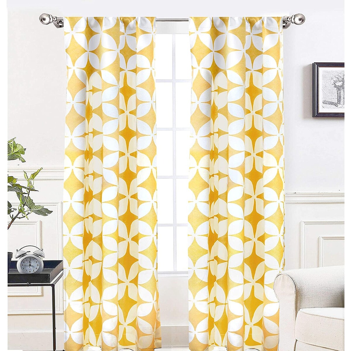 DriftAway Amelia Geo Thermal Insulated Blackout Curtain Panel Pair