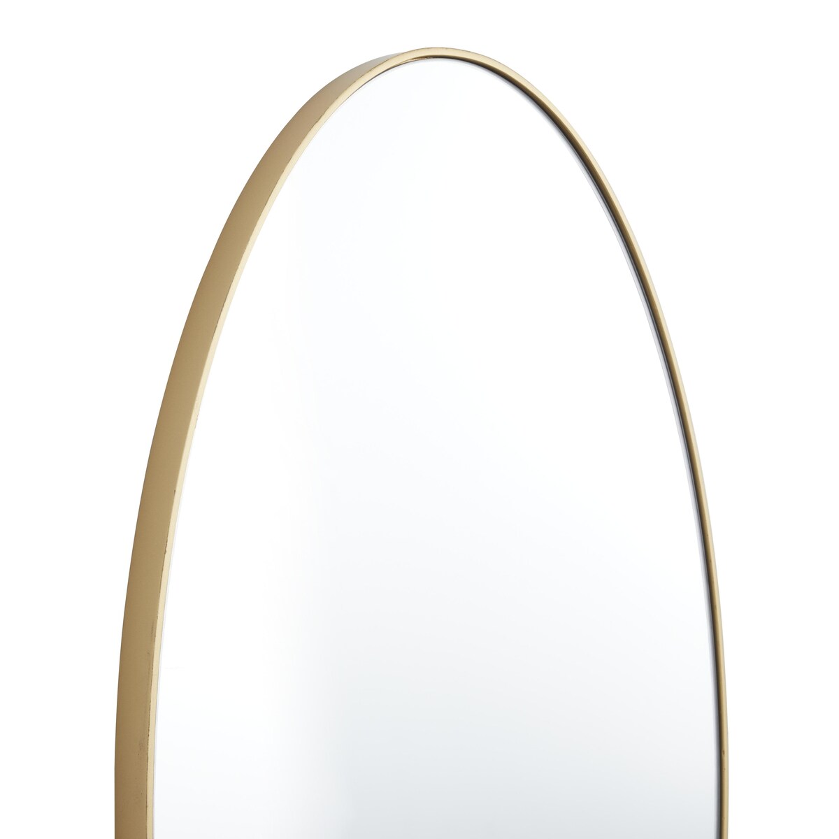 Wood Oval Room Wall Mirror with Thin Minimalistic Frame - Black, Gold or White - Roche River Decor