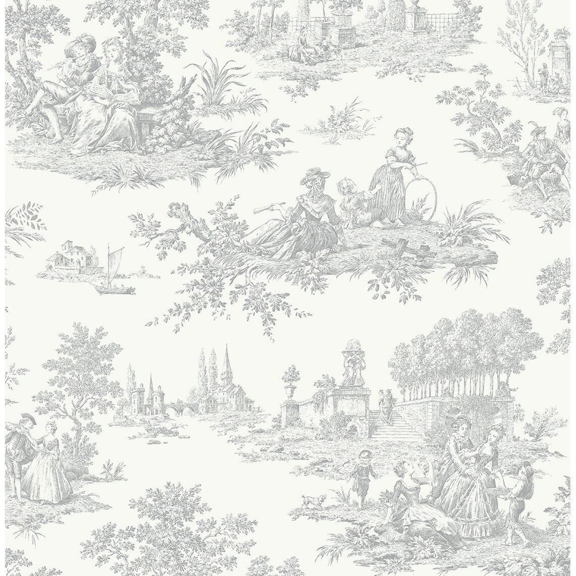 NextWall Chateau Toile Peel and Stick Wallpaper