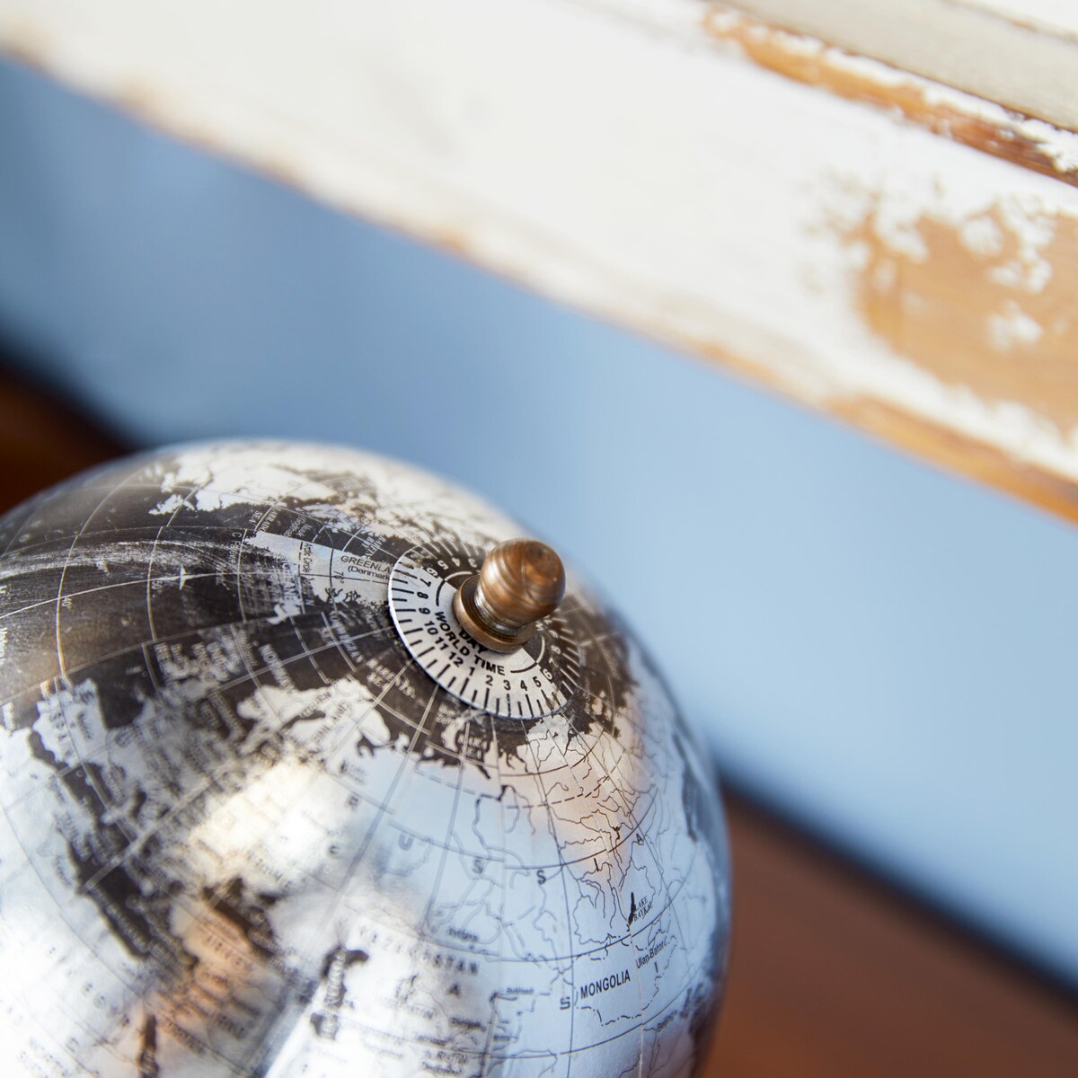 Plastic Globe with Marble Base - Black - Roche River Decor