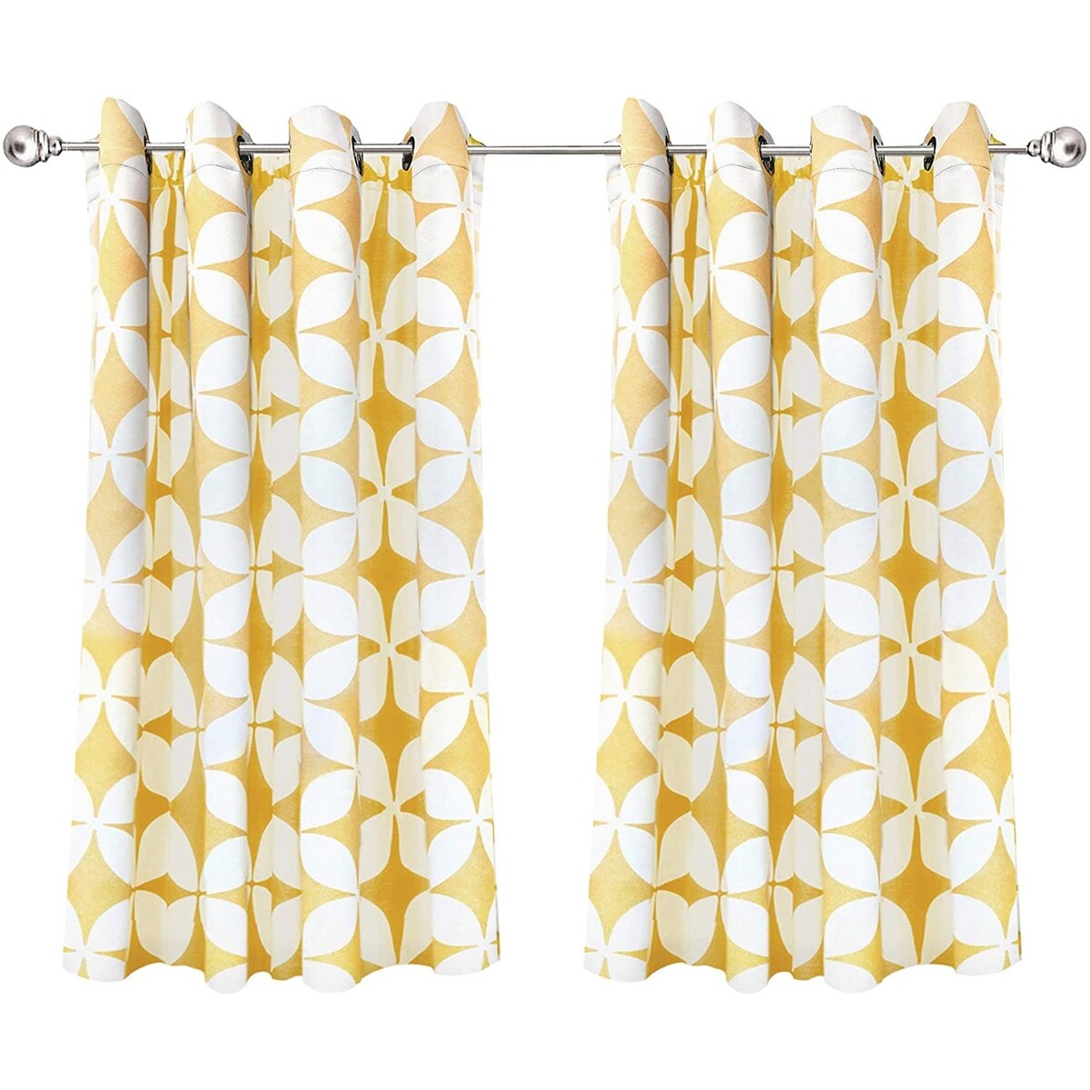 DriftAway Amelia Geo Thermal Insulated Blackout Curtain Panel Pair