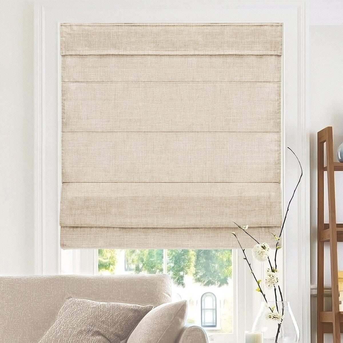 Chicology Belgian Flax Cordless Roman Shades