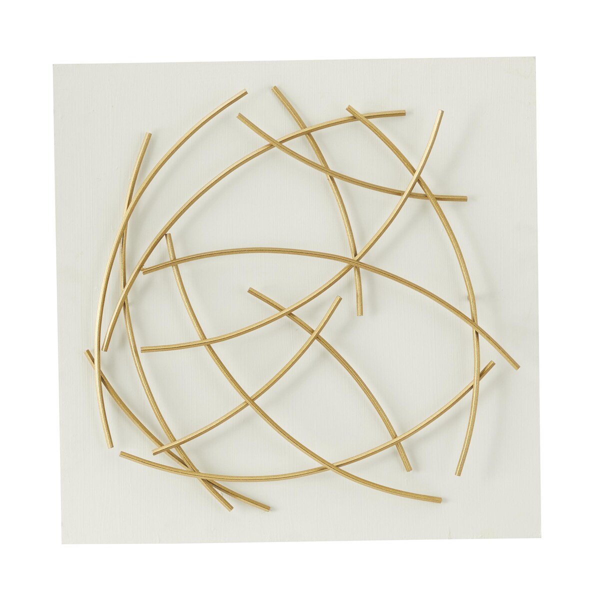 Metal Abstract Overlapping Lines Home Wall Decor with White Backing - White - CosmoLiving by Cosmopolitan