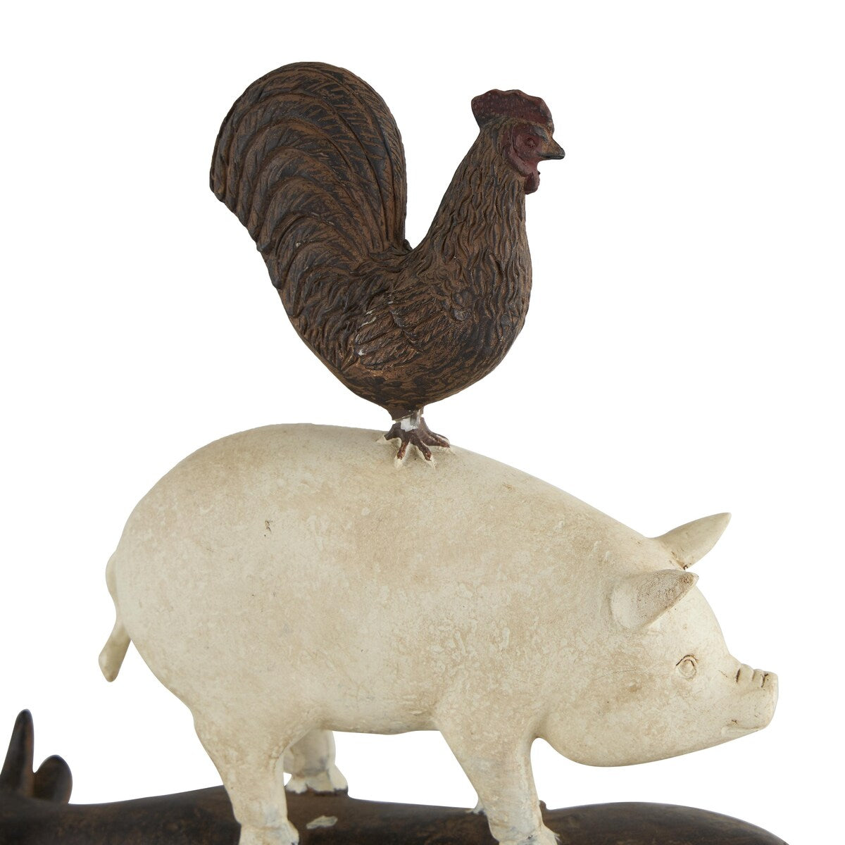 Polystone Farm Animals Stacked Decorative Sculpture - Brown - Roche River Decor