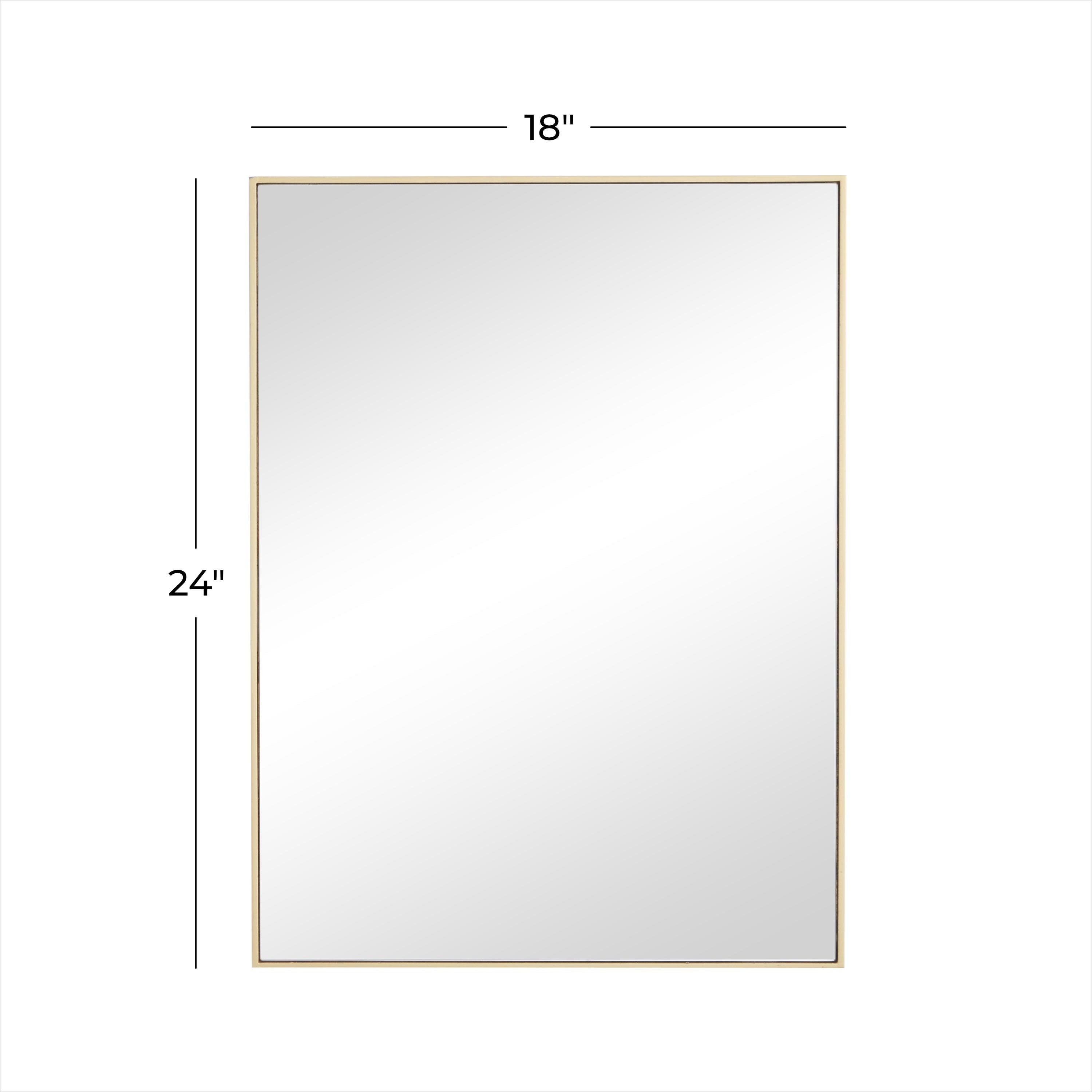 Wood Room Wall Mirror with Thin Minimalistic Frame - Black, White or Gold - Roche River Decor