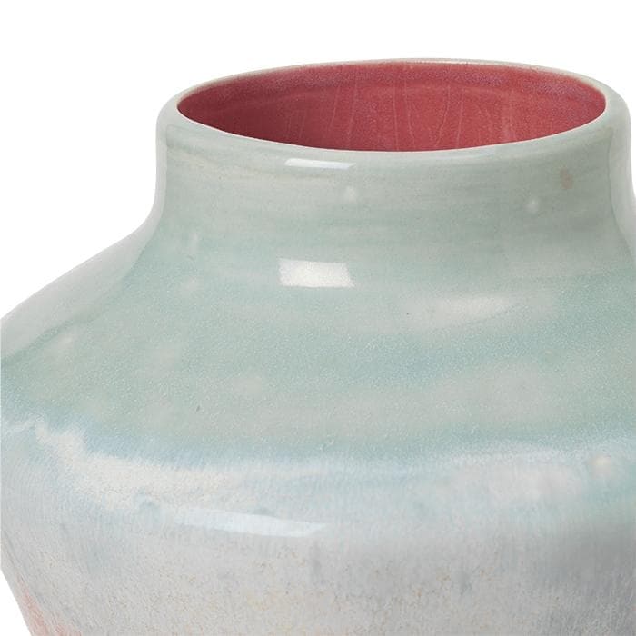 Khler Poppery Vase, Mint/Pink - H: 8.1