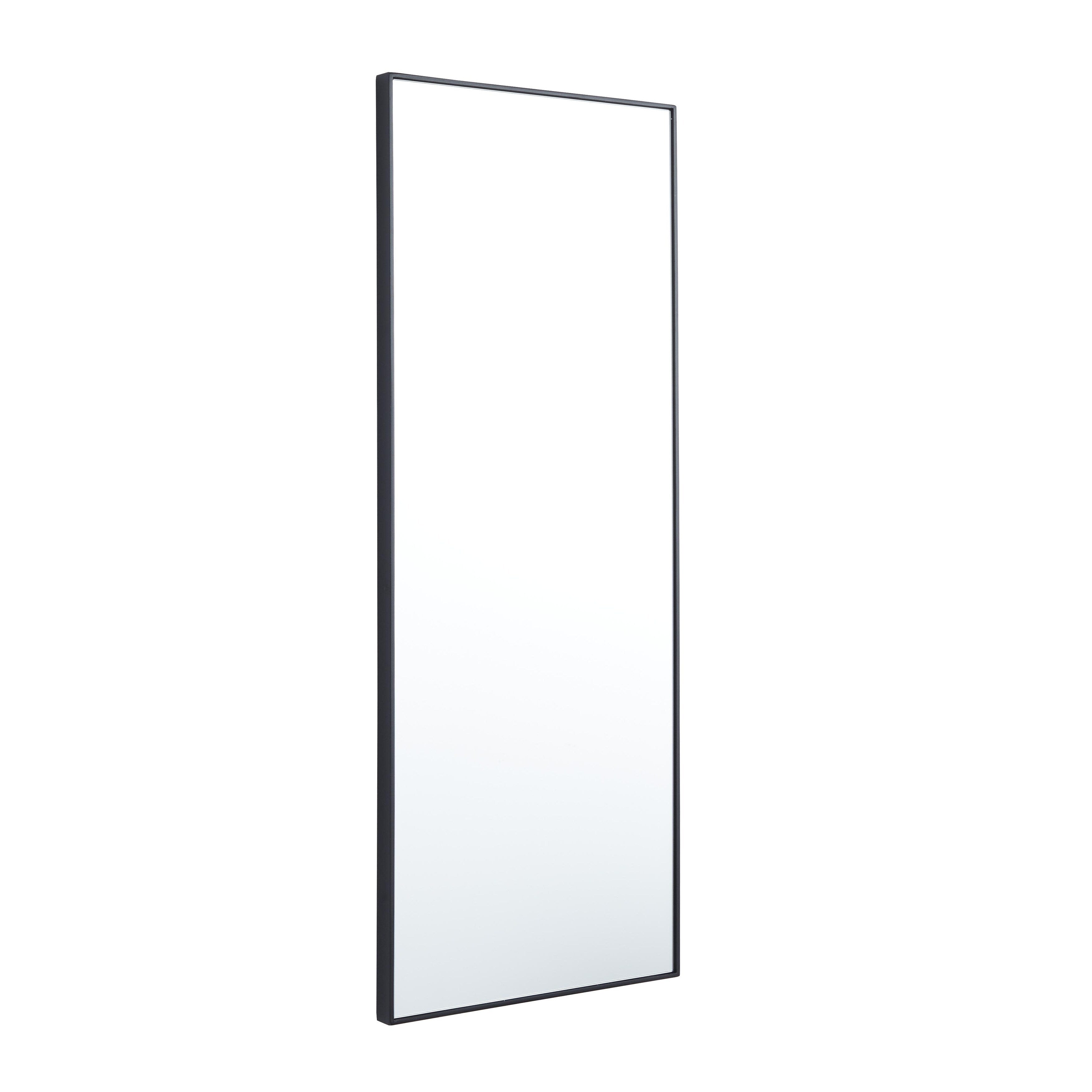 Wood Room Wall Mirror with Thin Minimalistic Frame - Black, White or Gold - Roche River Decor