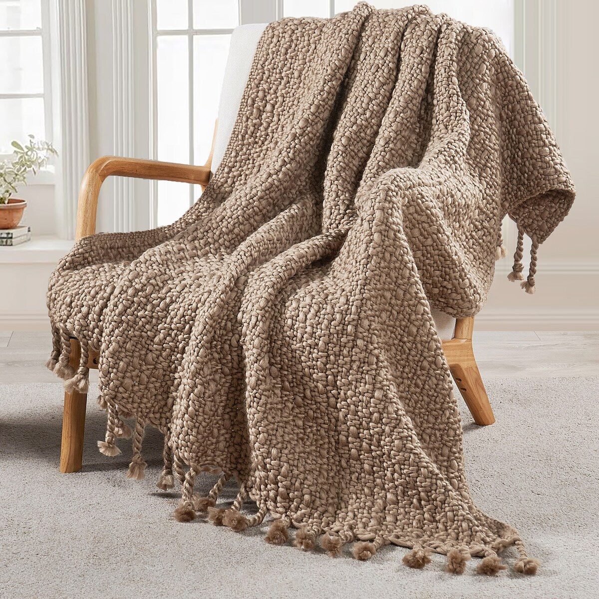 Home Soft Things Basket Weave Throw Super Soft Warm Blanket