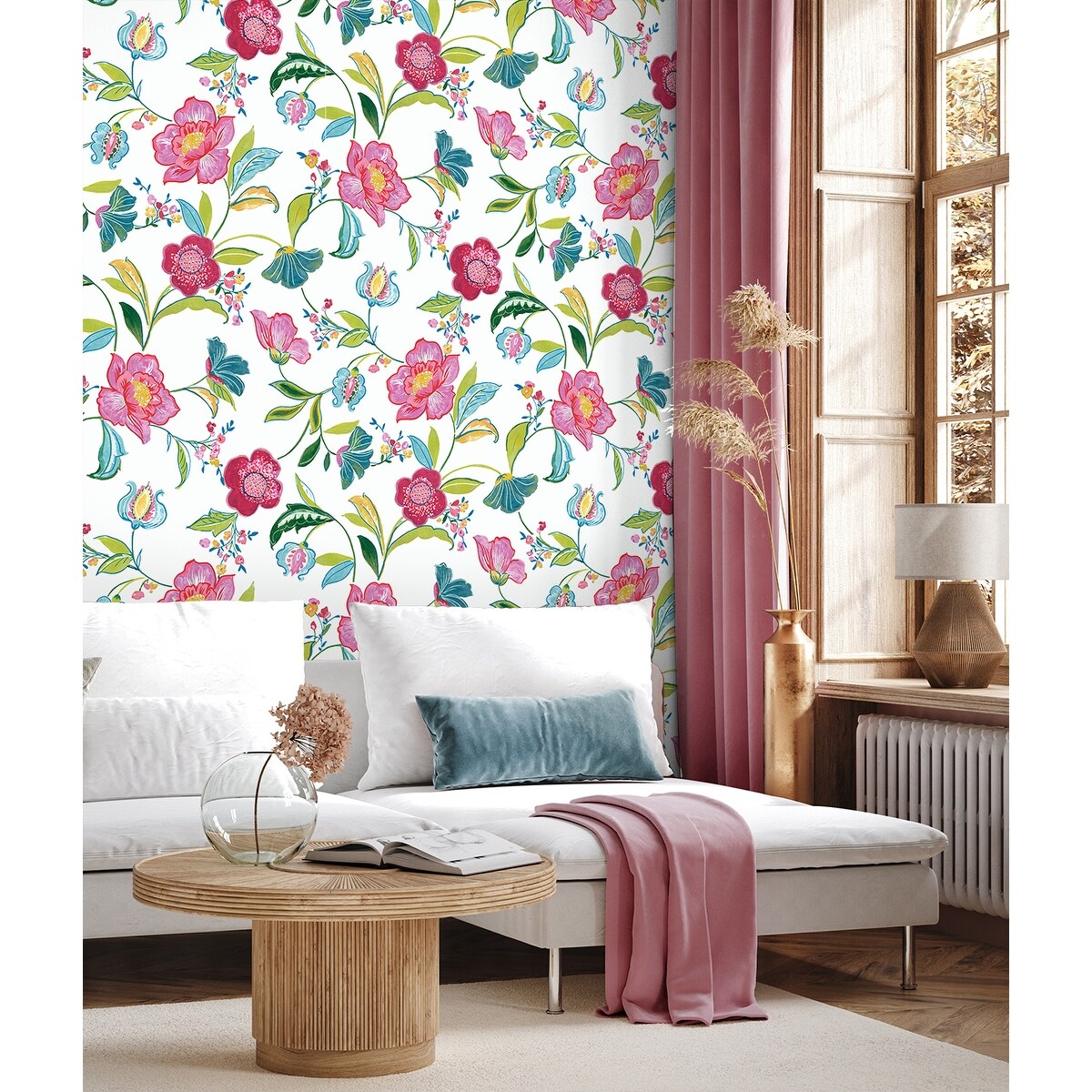 NextWall Painterly Floral Peel and Stick Wallpaper