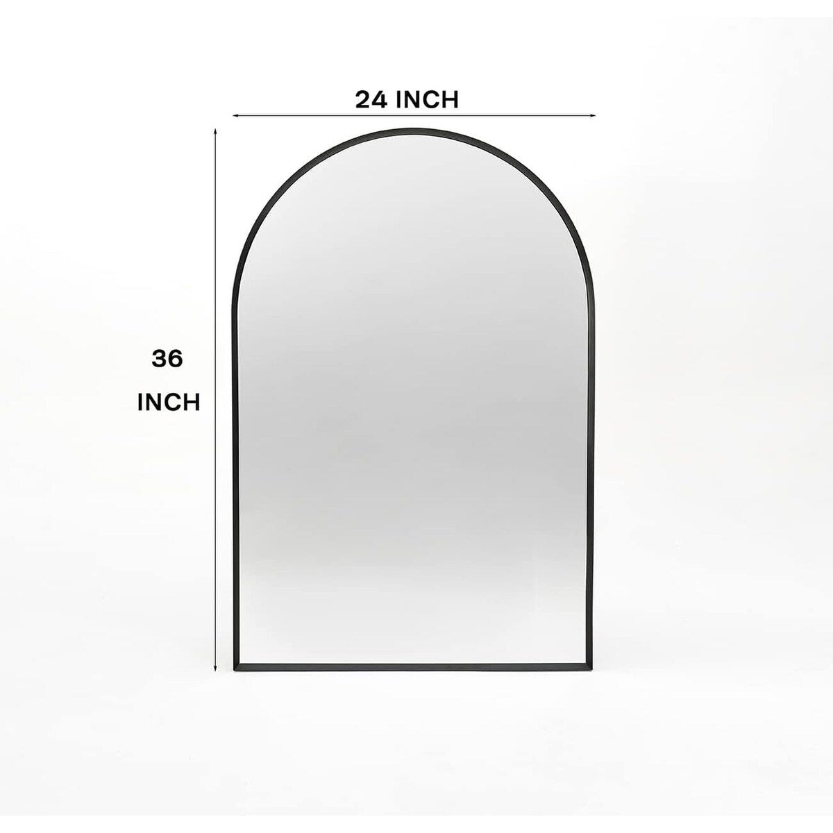 Modern Arched-Top Wall Mirror, Metal Framed Wall Mount Bathroom HD Vanity Mirror