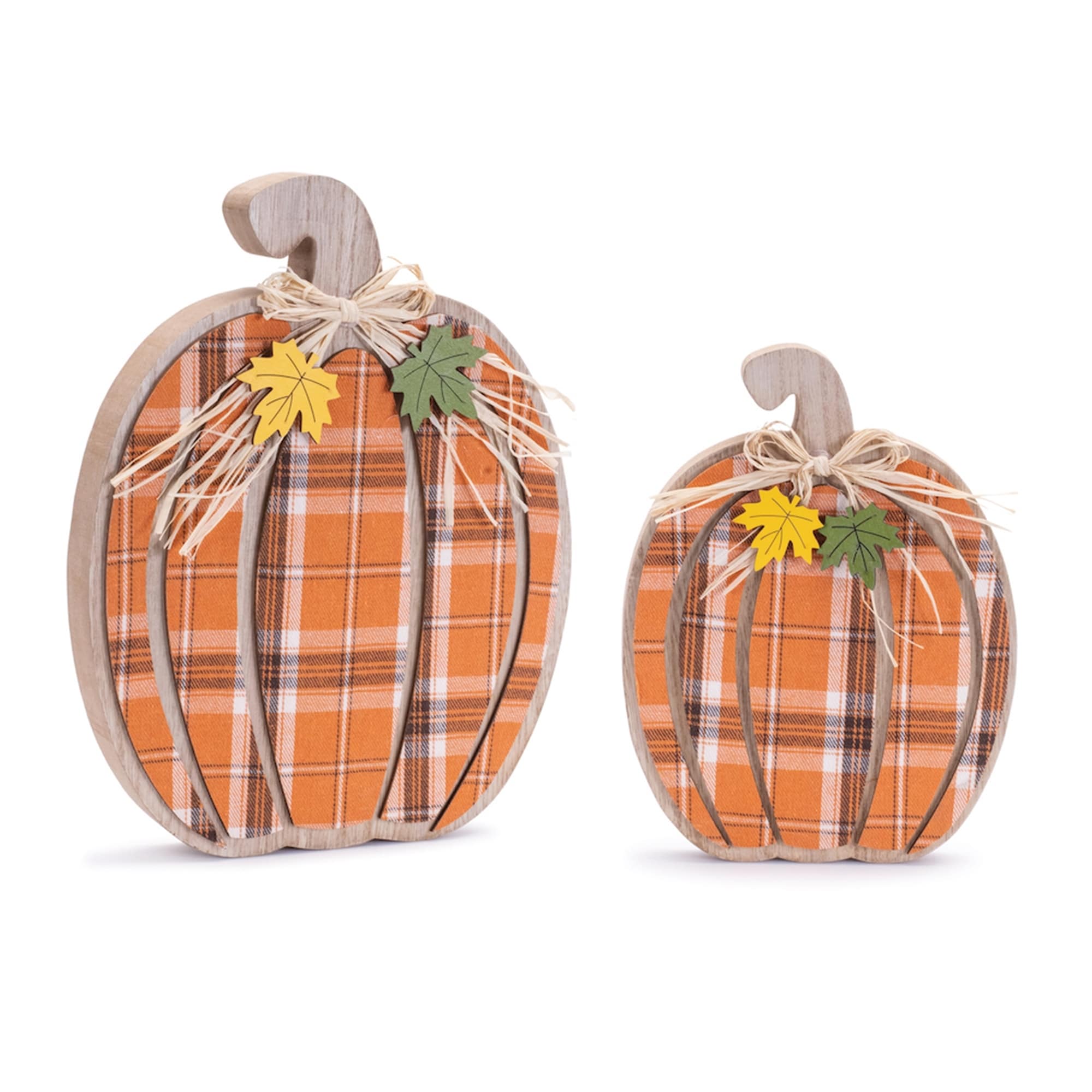 Harvest Plaid Pumpkin Décor (Set of 2)