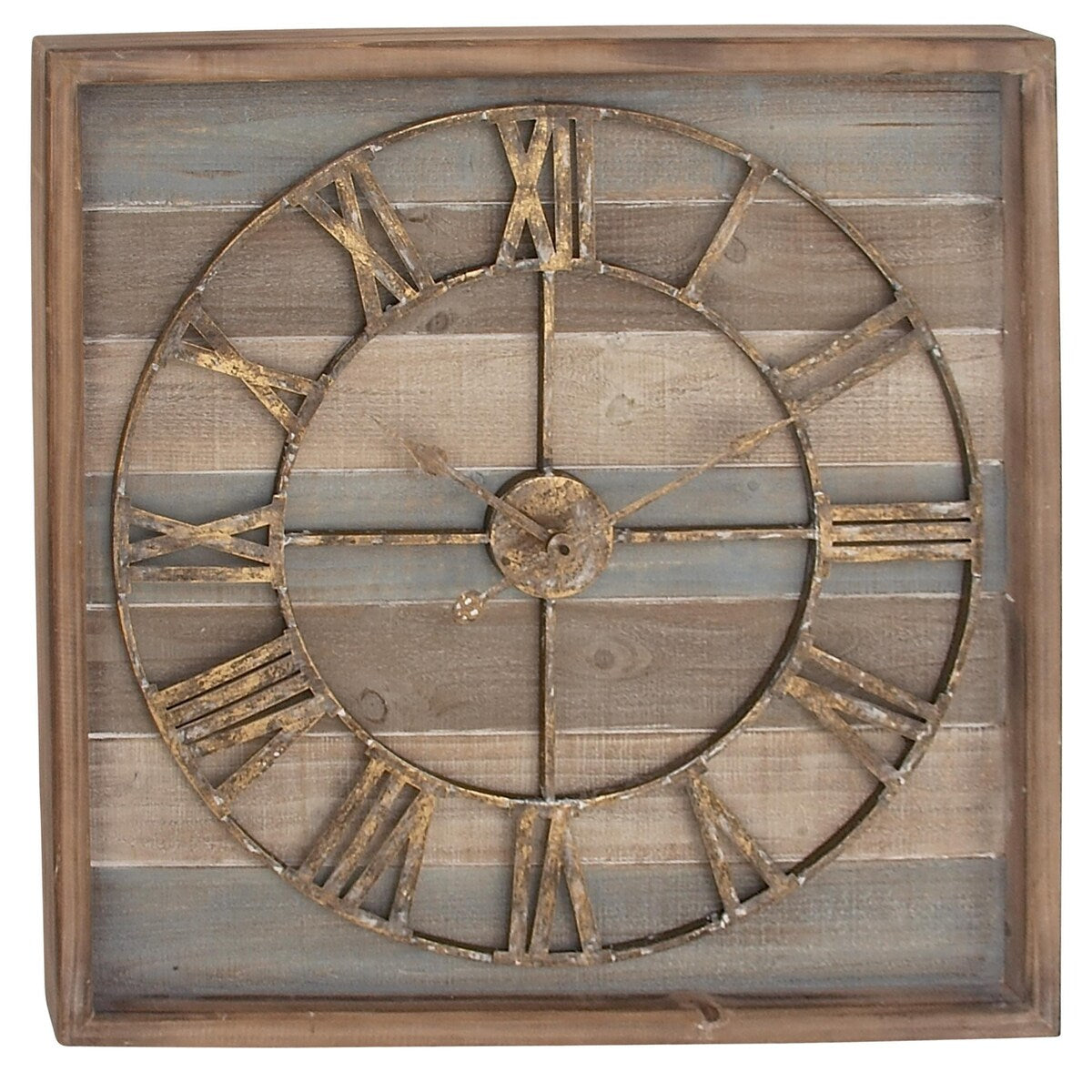 Metal Decorative Wall Clock - Brown - Roche River Decor