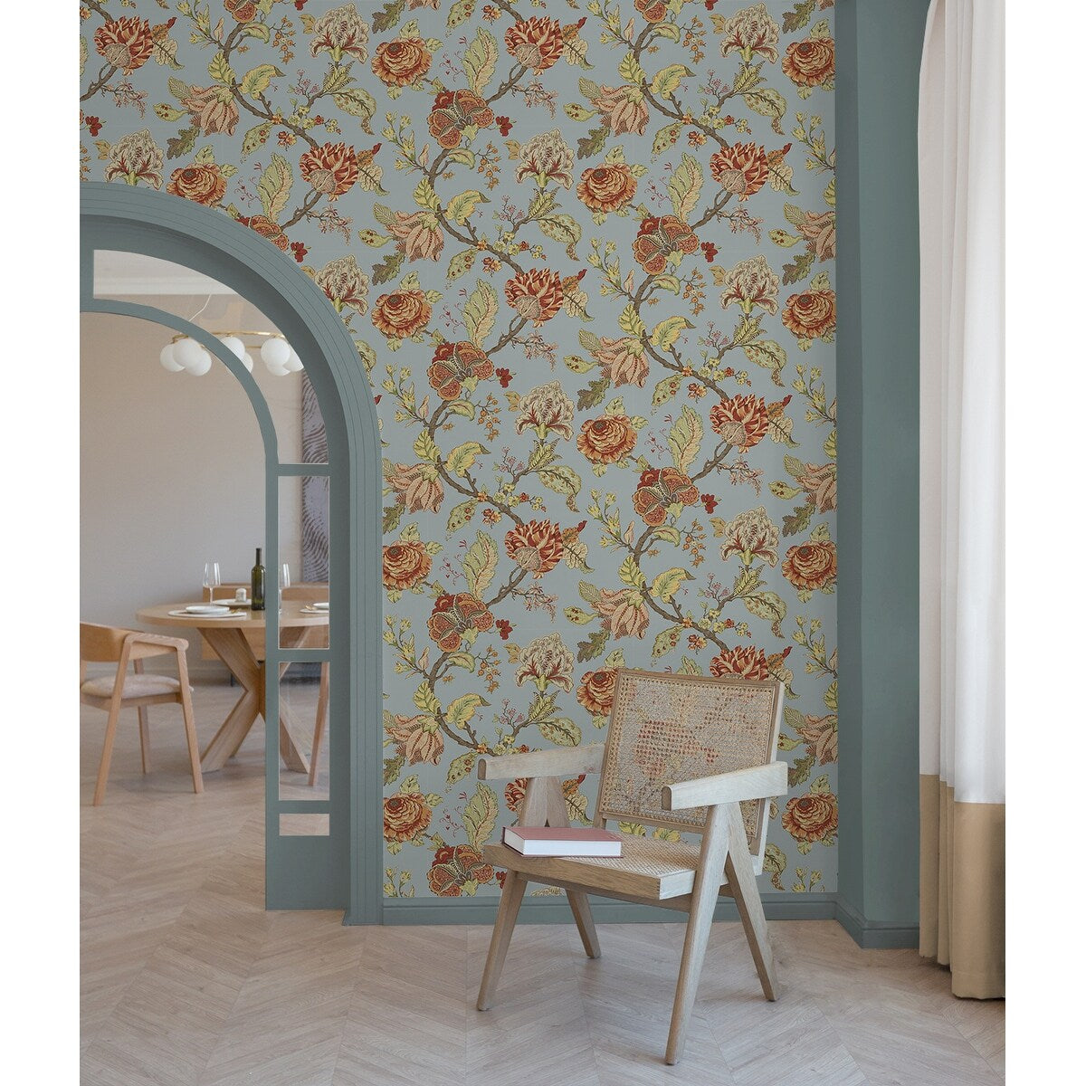 NextWall Kianna Jacobean Peel and Stick Wallpaper