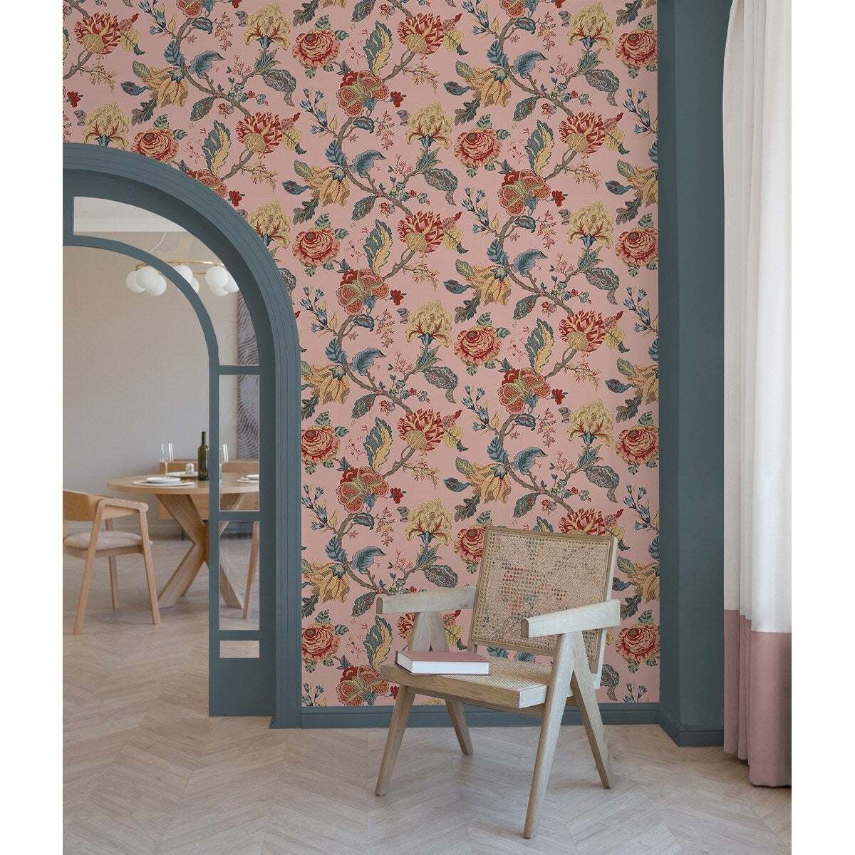 NextWall Kianna Jacobean Peel and Stick Wallpaper