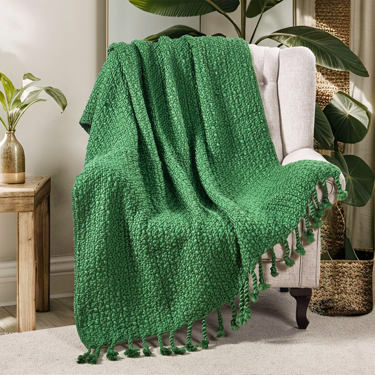 Home Soft Things Basket Weave Throw Super Soft Warm Blanket