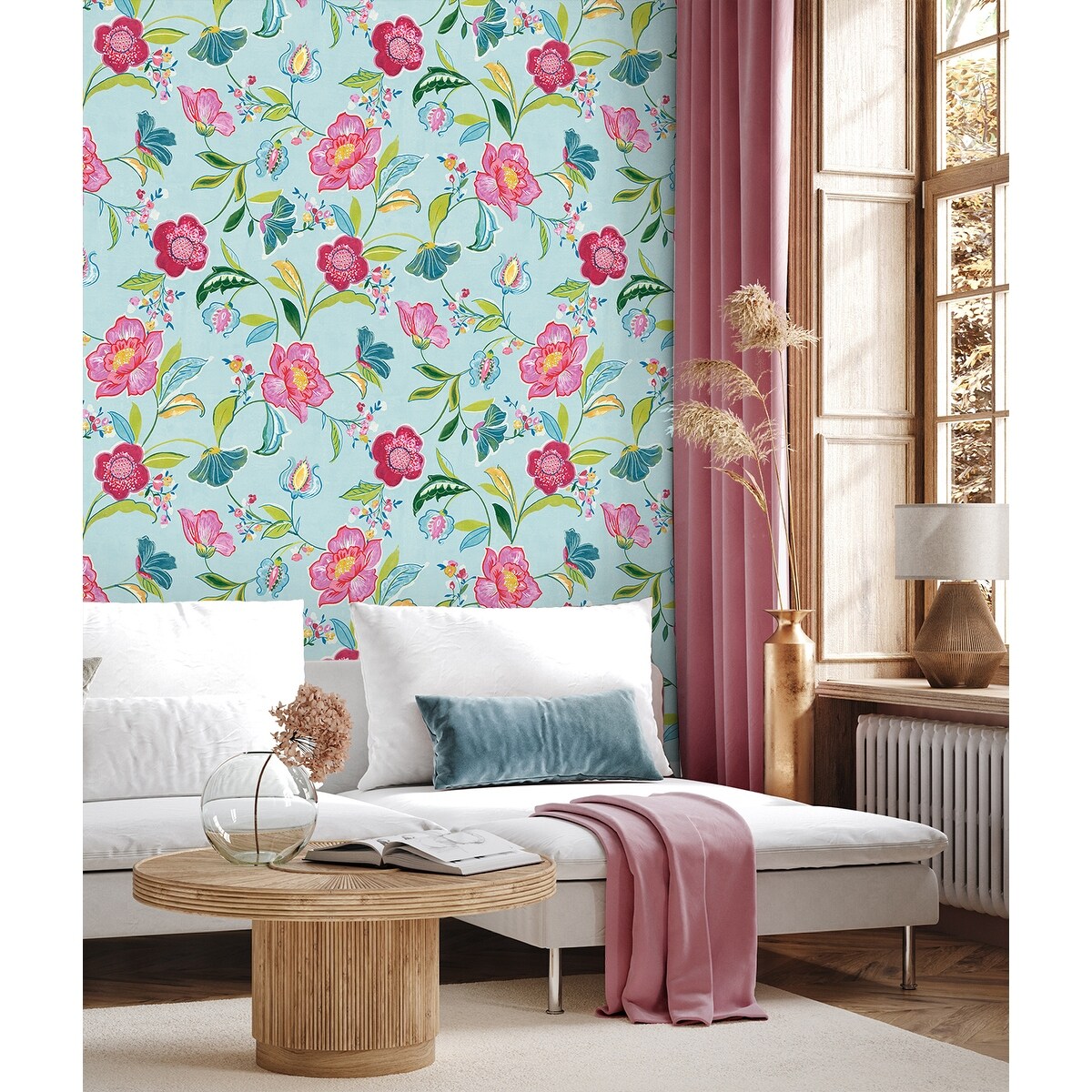 NextWall Painterly Floral Peel and Stick Wallpaper