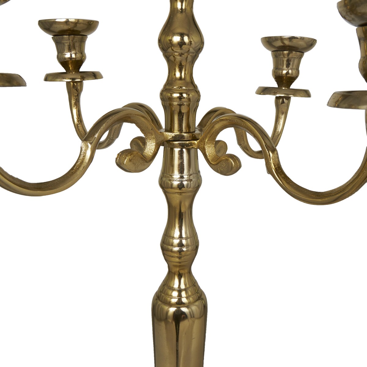 Aluminum Metal Tall Floor 5 Candle Candelabra - Gold or Silver - Roche River Decor