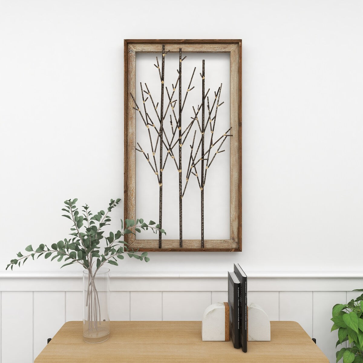 Metal Tree Home Wall Decor - Brown - Roche River Decor