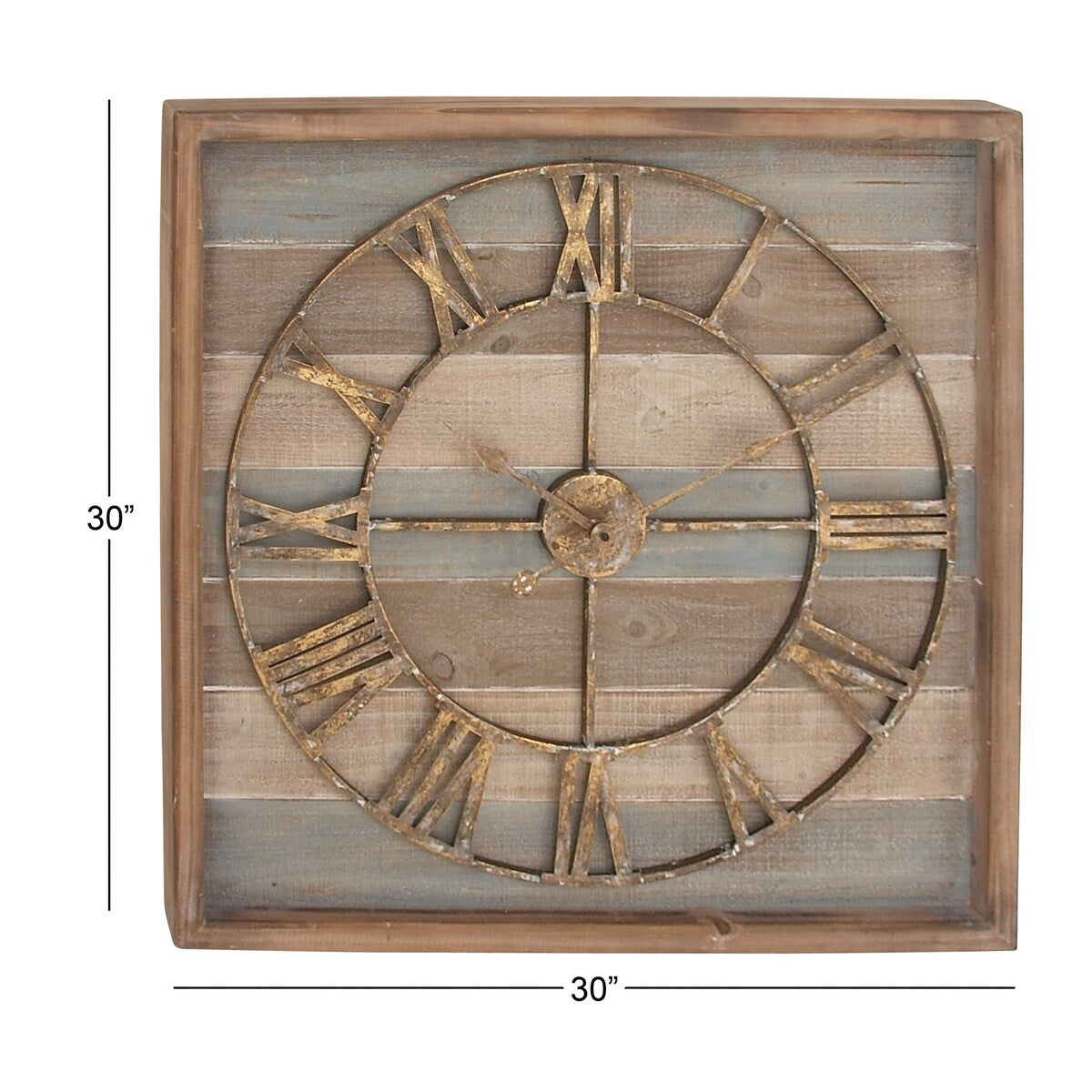 Metal Decorative Wall Clock - Brown - Roche River Decor