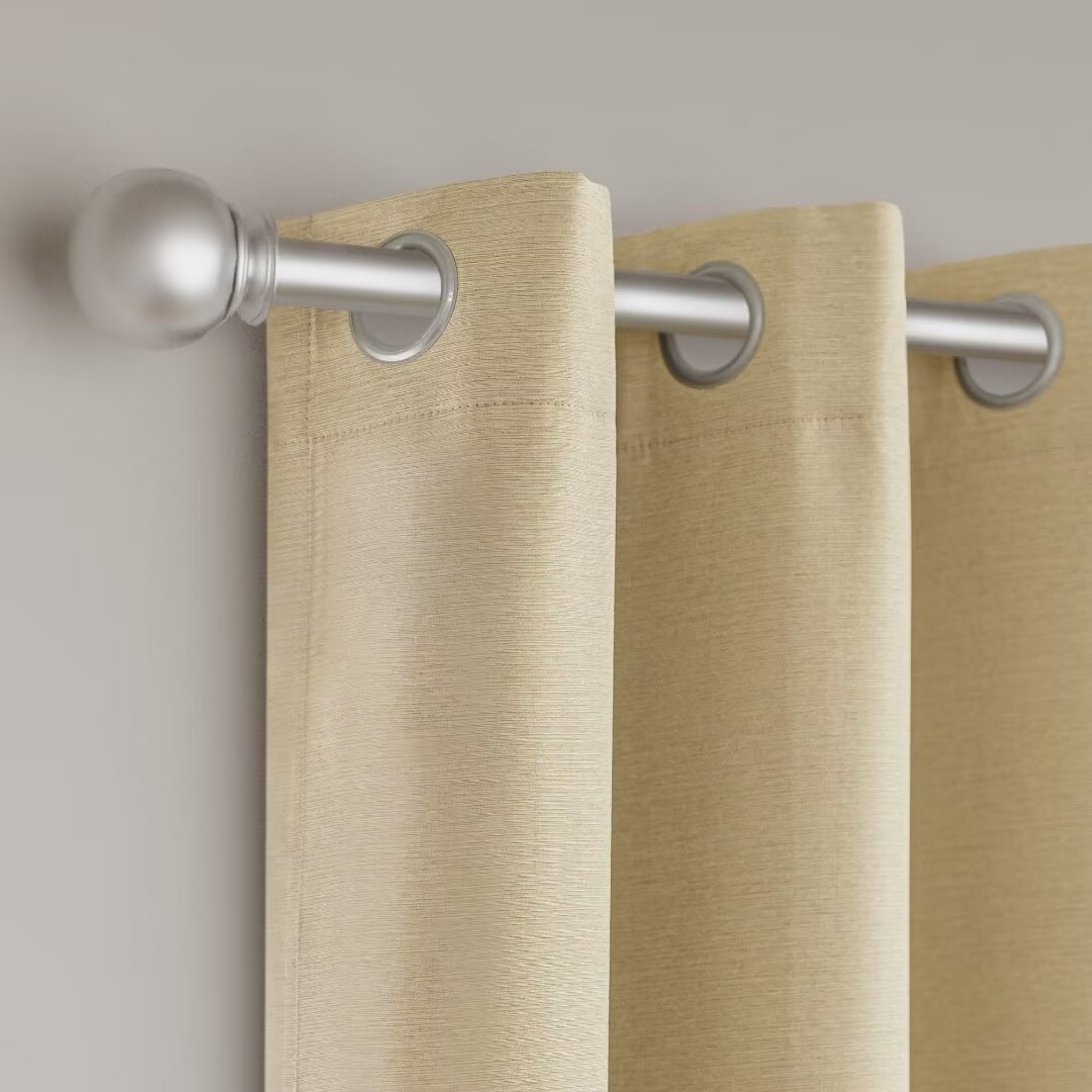 Blackout Brushed Textured Grommet Curtain Pair(2 Panels)